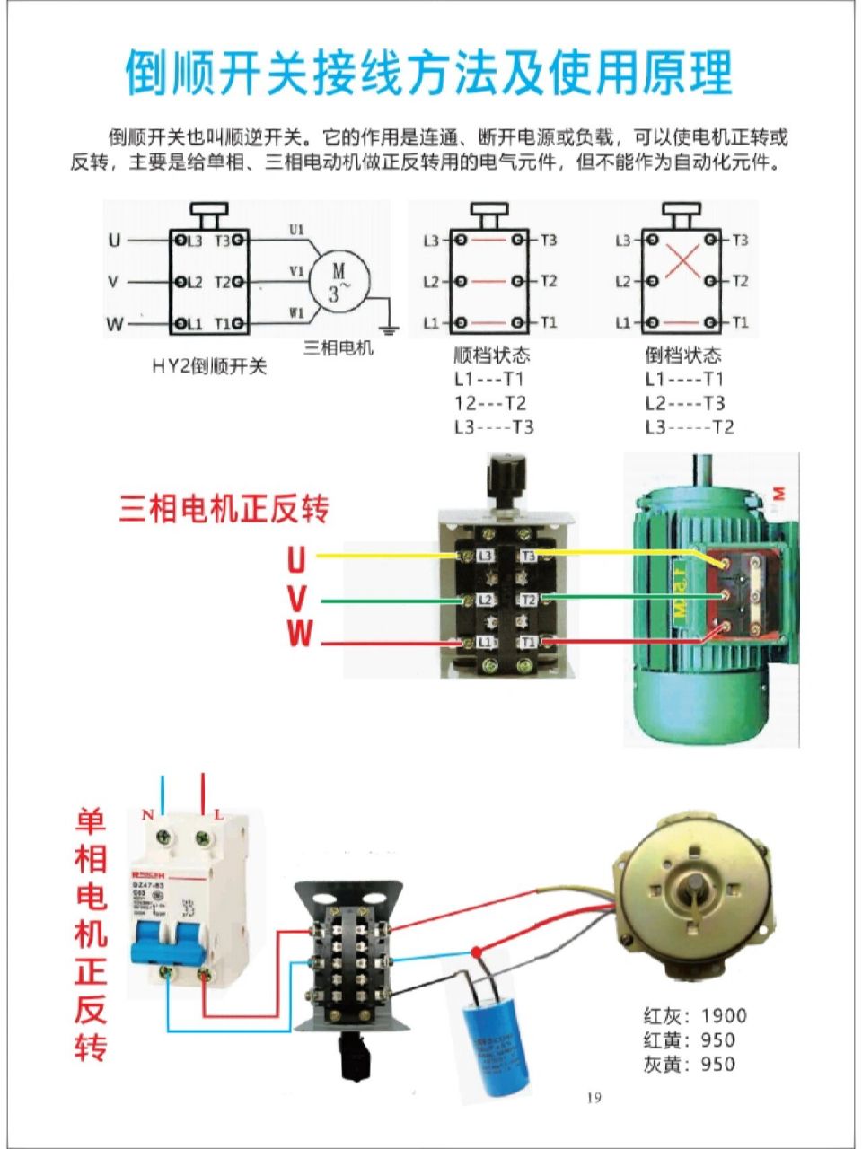 倒顺开关接线方法以及原理图!     倒顺开关接线方法以及原理图!