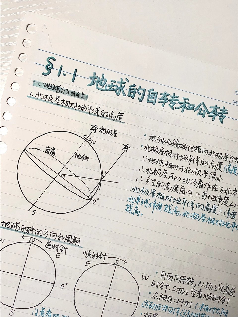 93选必一 §1.1 地球的自转和公转