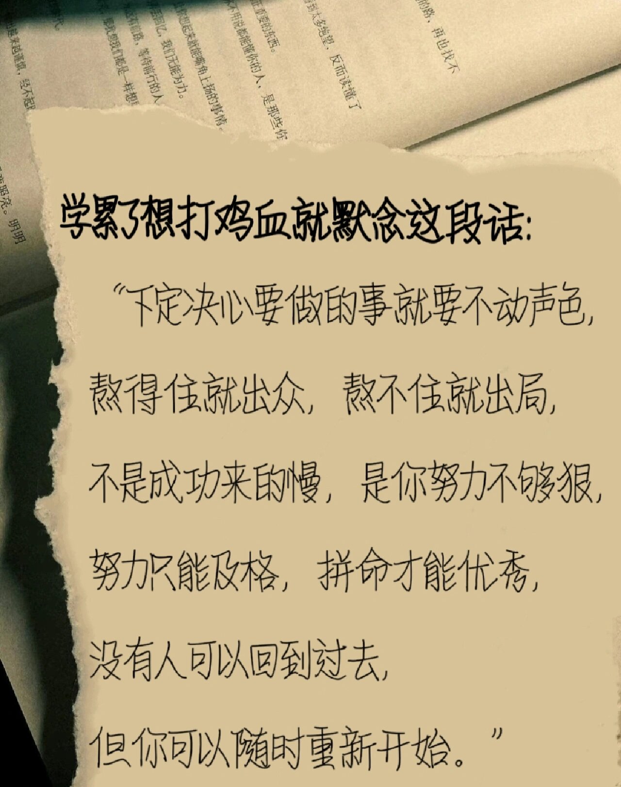学累了想打鸡血就默念这段话 #励志人生# #手写摘抄# #经典语录