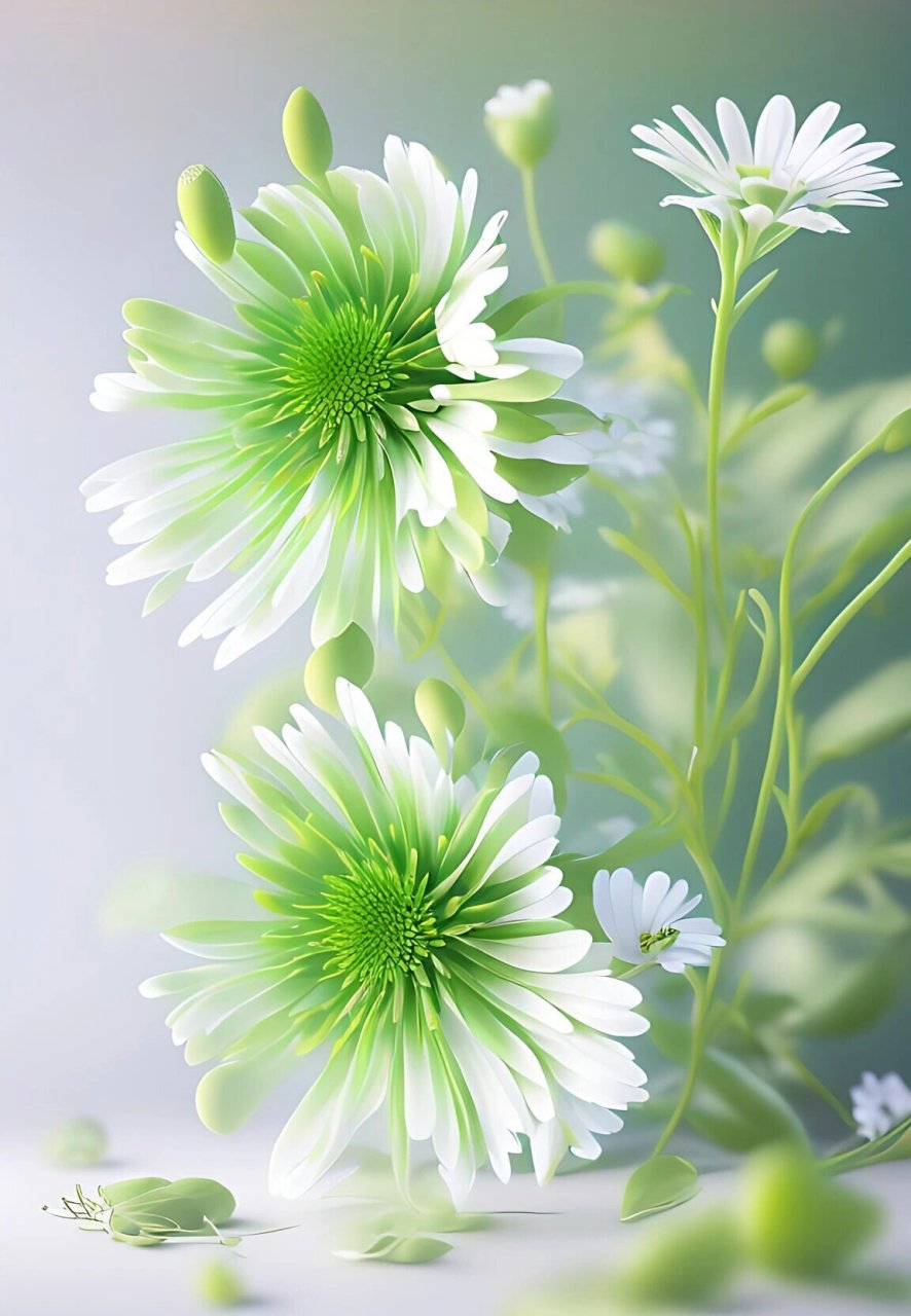 护眼壁纸 | 清新绿小雏菊