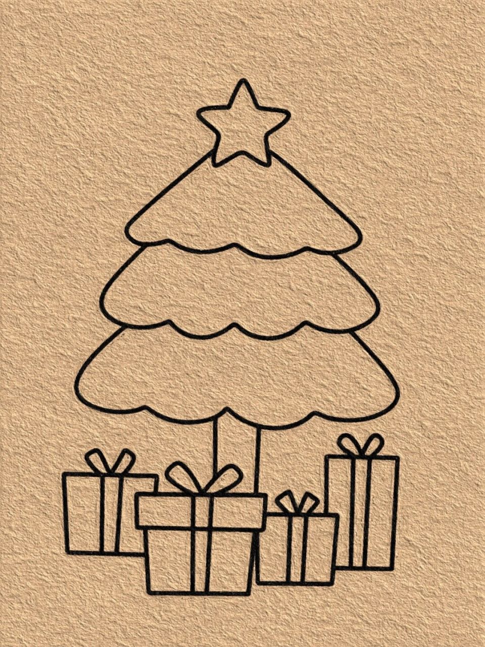 圣诞树装饰物品简笔画图片