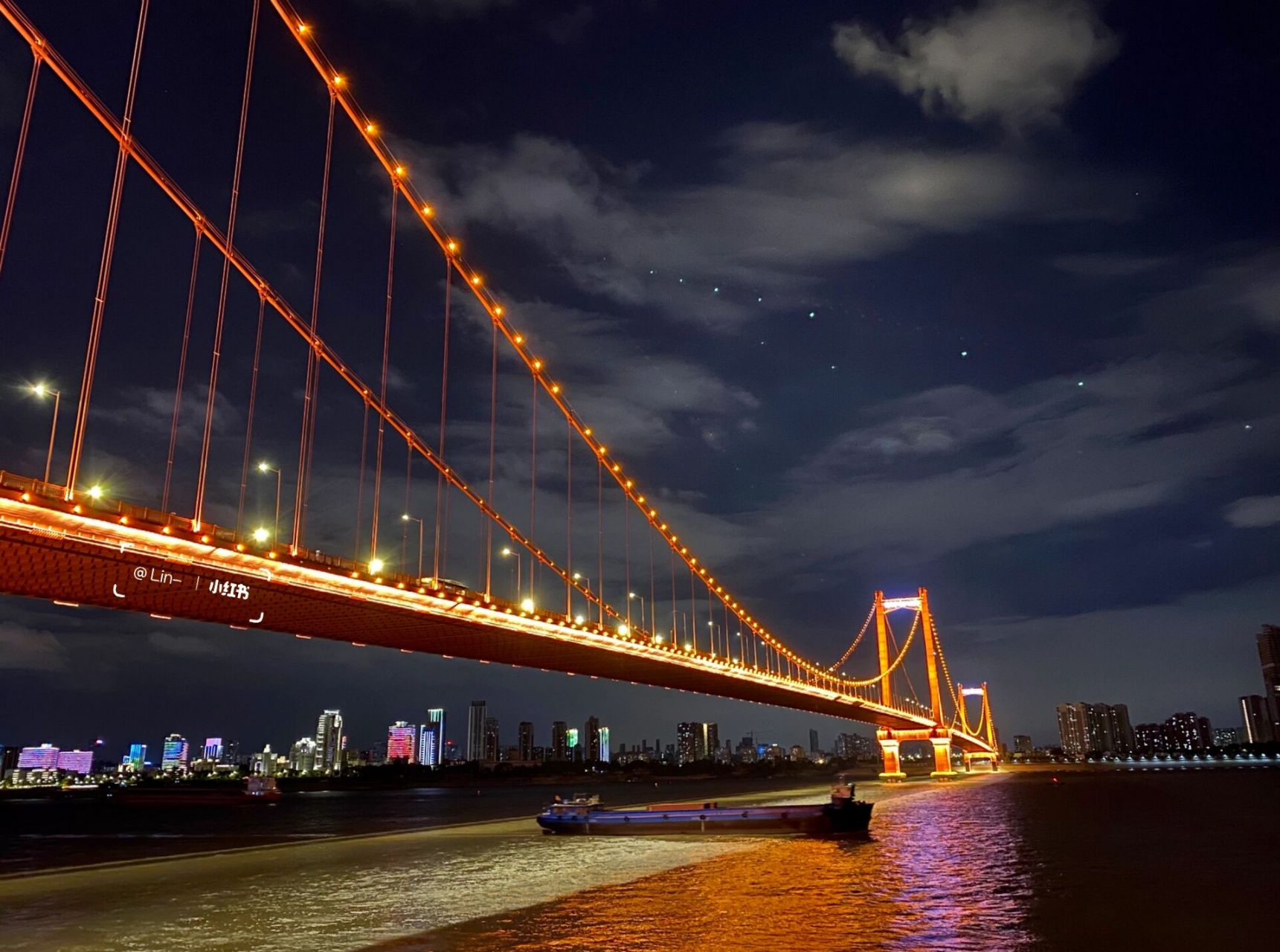 鹦鹉洲长江大桥夜景图片