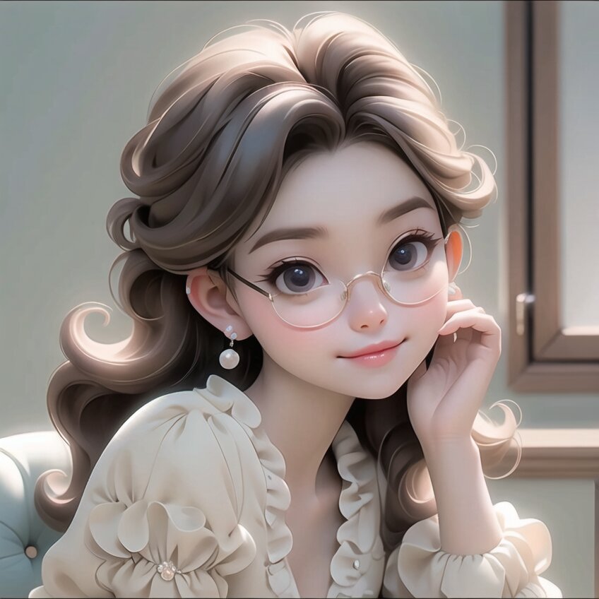 女生头像初入职场,戴眼镜小姐姐头像