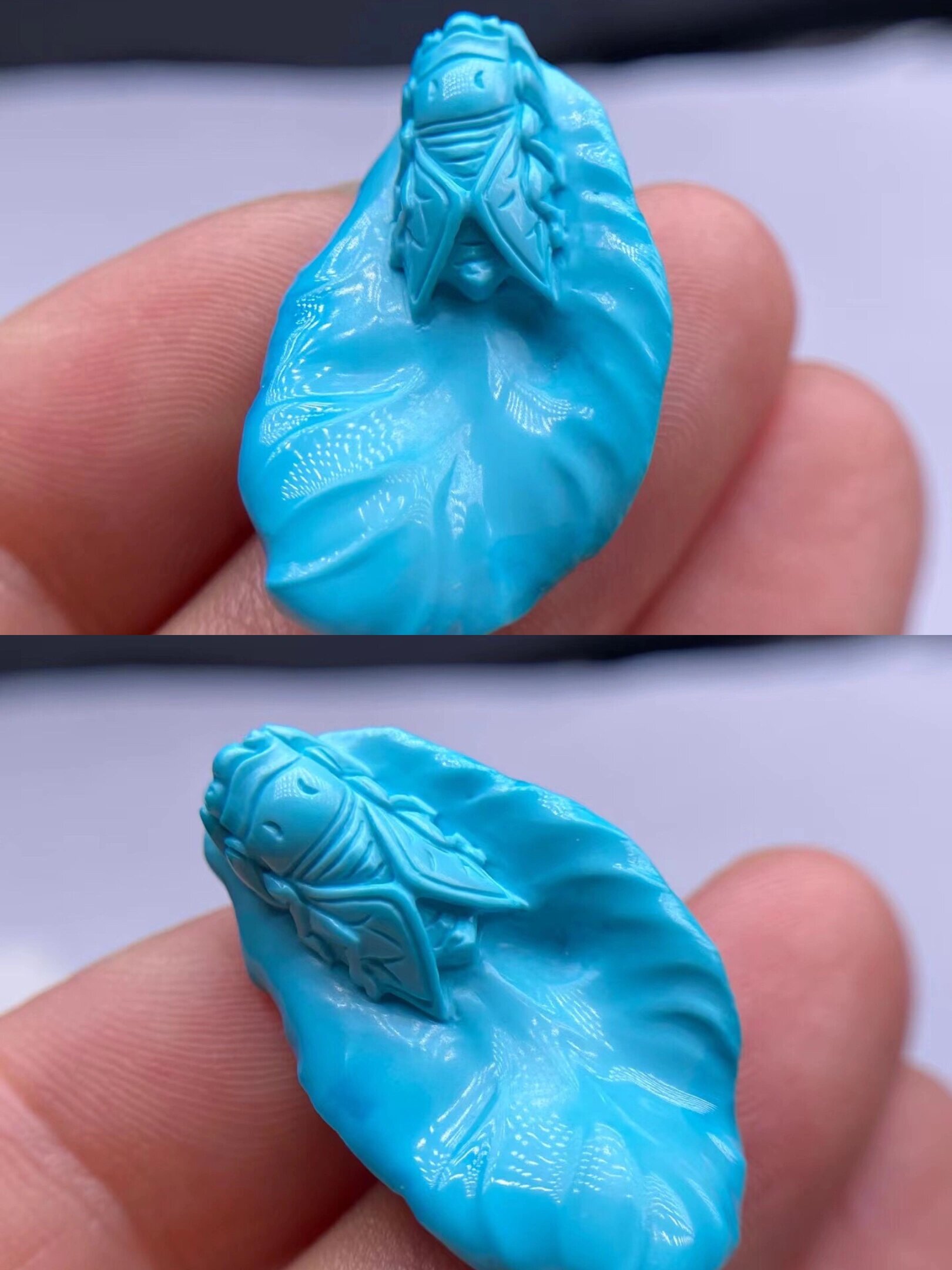 高瓷蓝绿松石一夜成名吊坠,玩赏干净无暇 今儿推荐一款原矿高瓷蓝绿