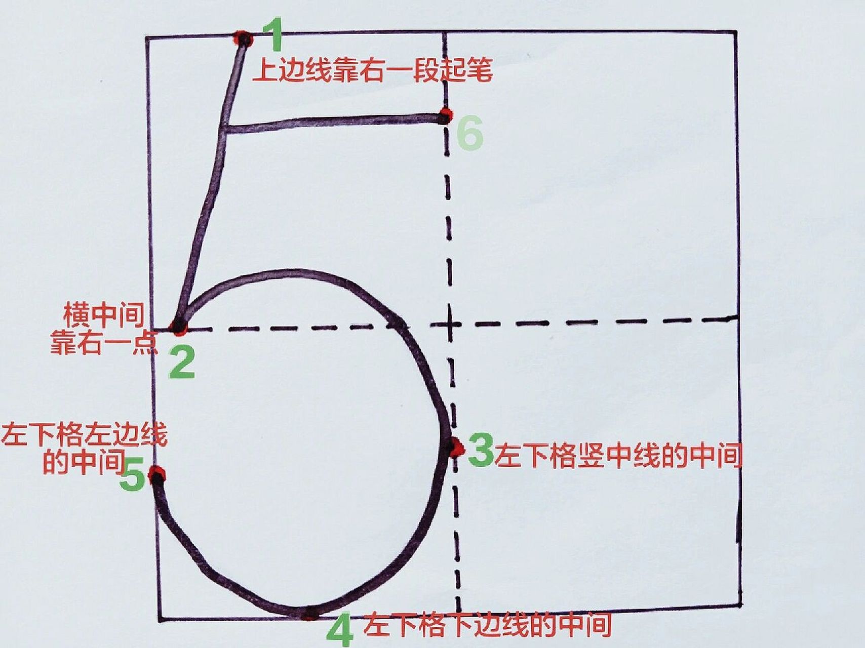 5的分解田字格格式图图片