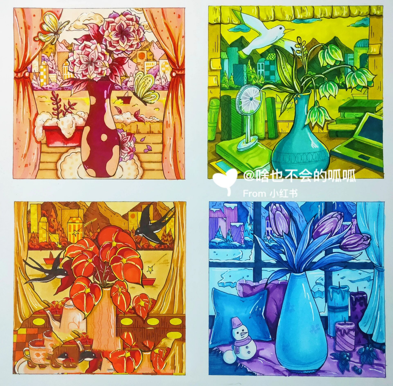 四季色彩创意构成装饰画最新优秀作品🔥 四季系列的任务一直是一个