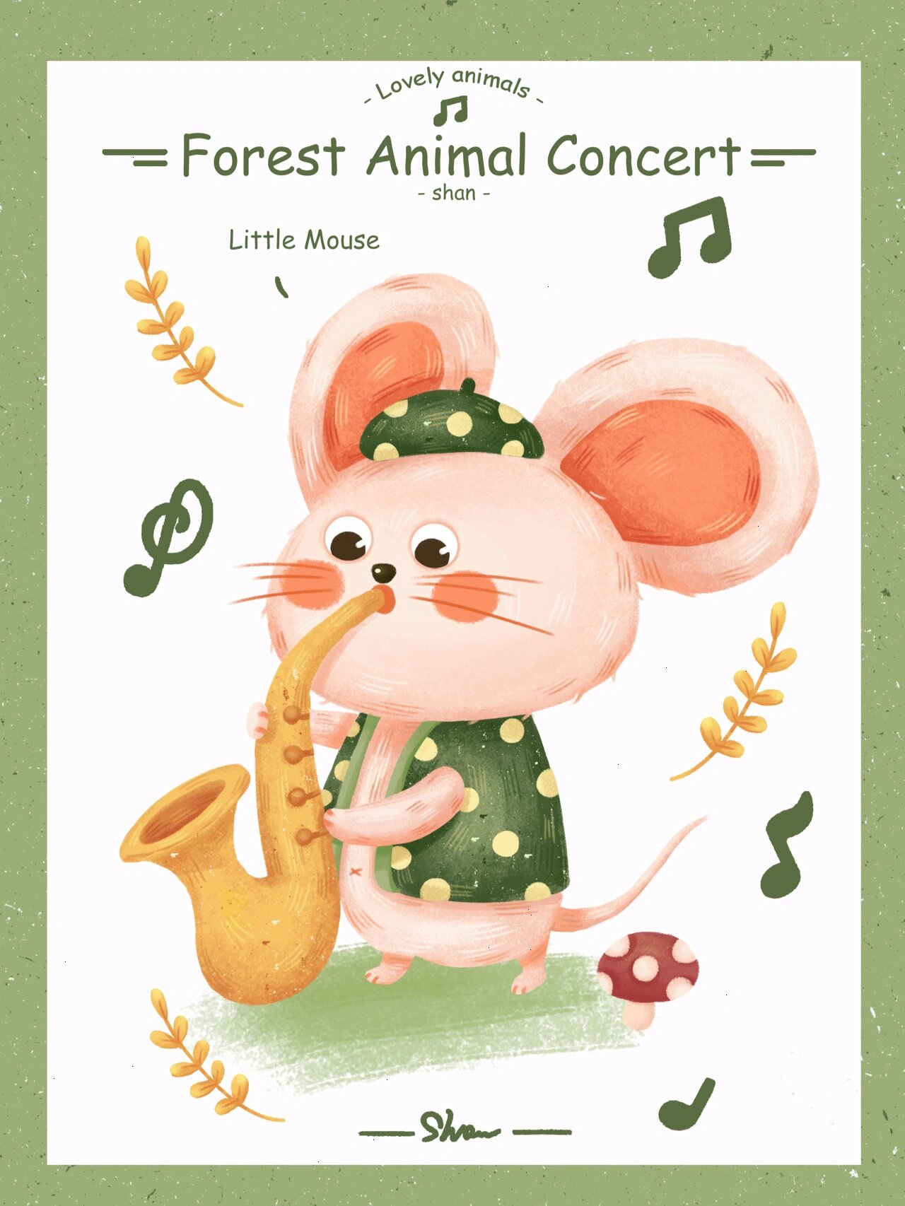 动物插画|森林音乐会|小清新配色91