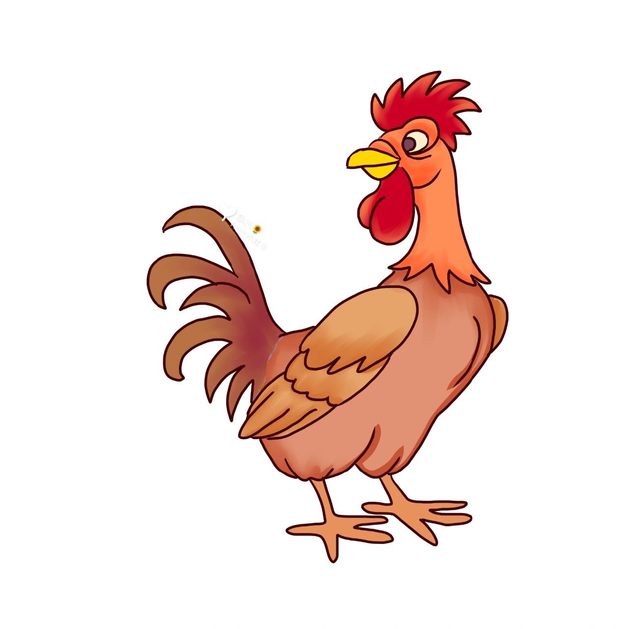 绘画素材‖手绘‖小鸡公鸡母鸡咯咯哒 🐓公ji神采奕奕,带来平安和