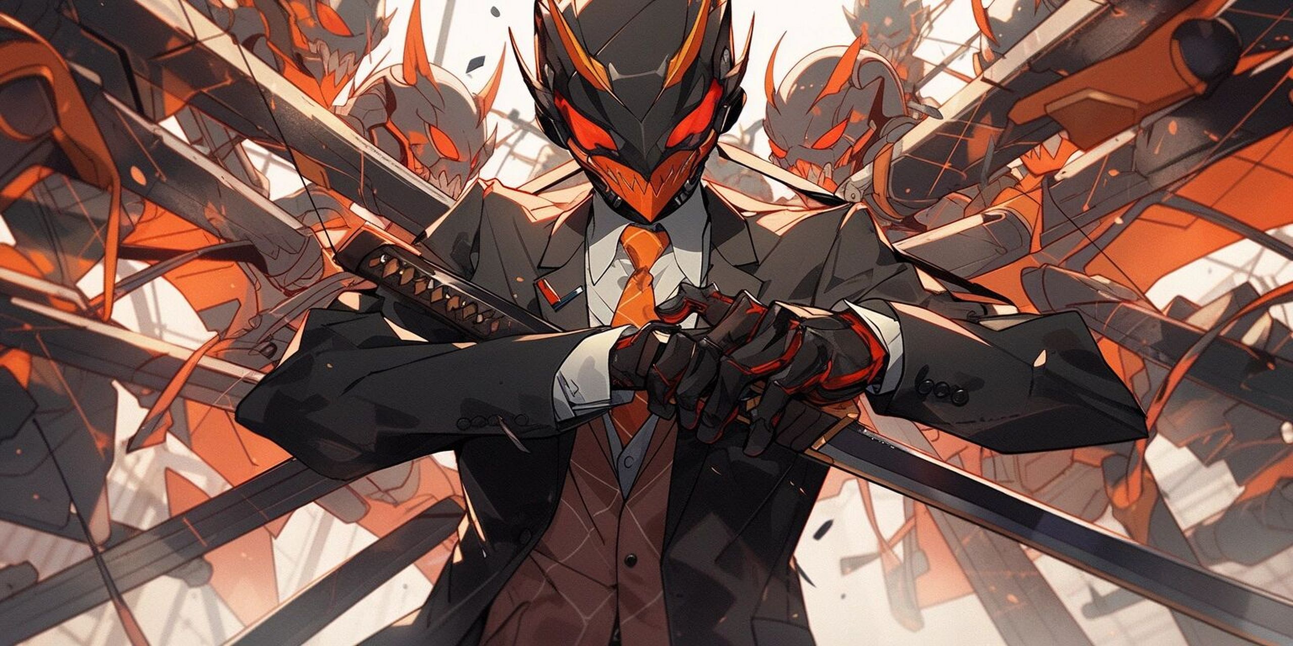 niji v5 西装恶魔 附带咒语 咒语:man in suit with katana sword