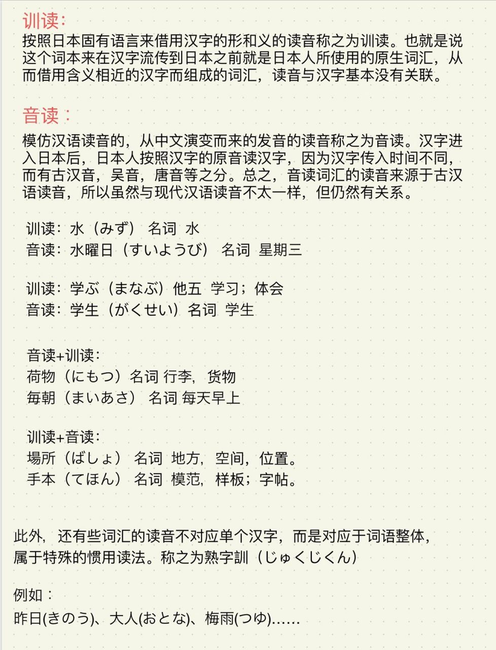 日语基础知识:训读与音读日语汉字的读音日语中的汉字分为音読