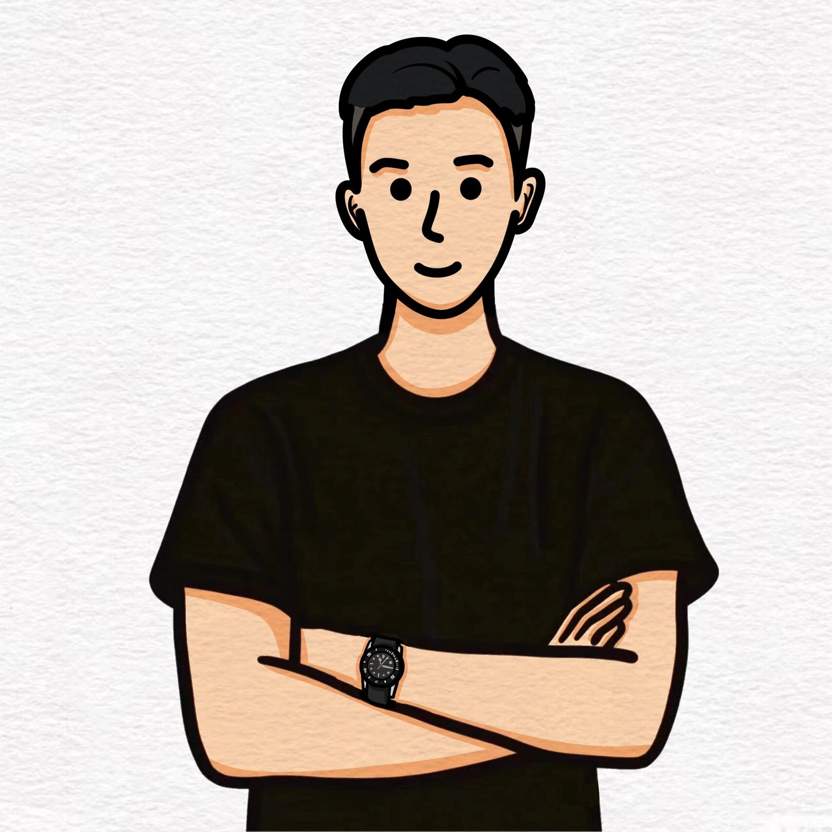 手绘头像定制卡通漫画男生约稿设计西装领带