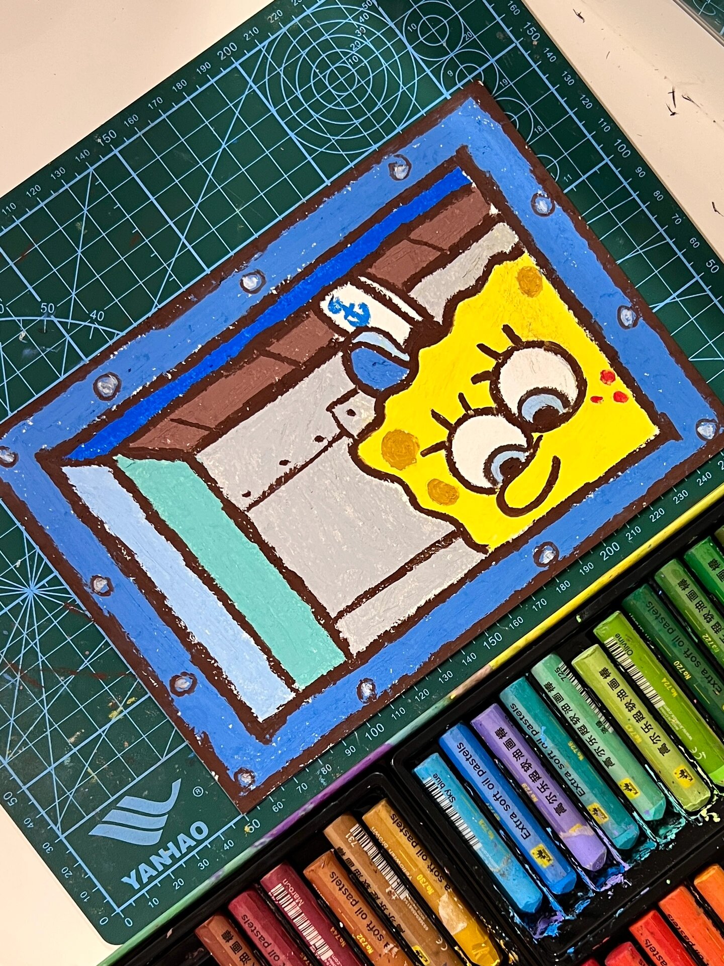 78海绵宝宝78简笔画油画棒临摹手绘