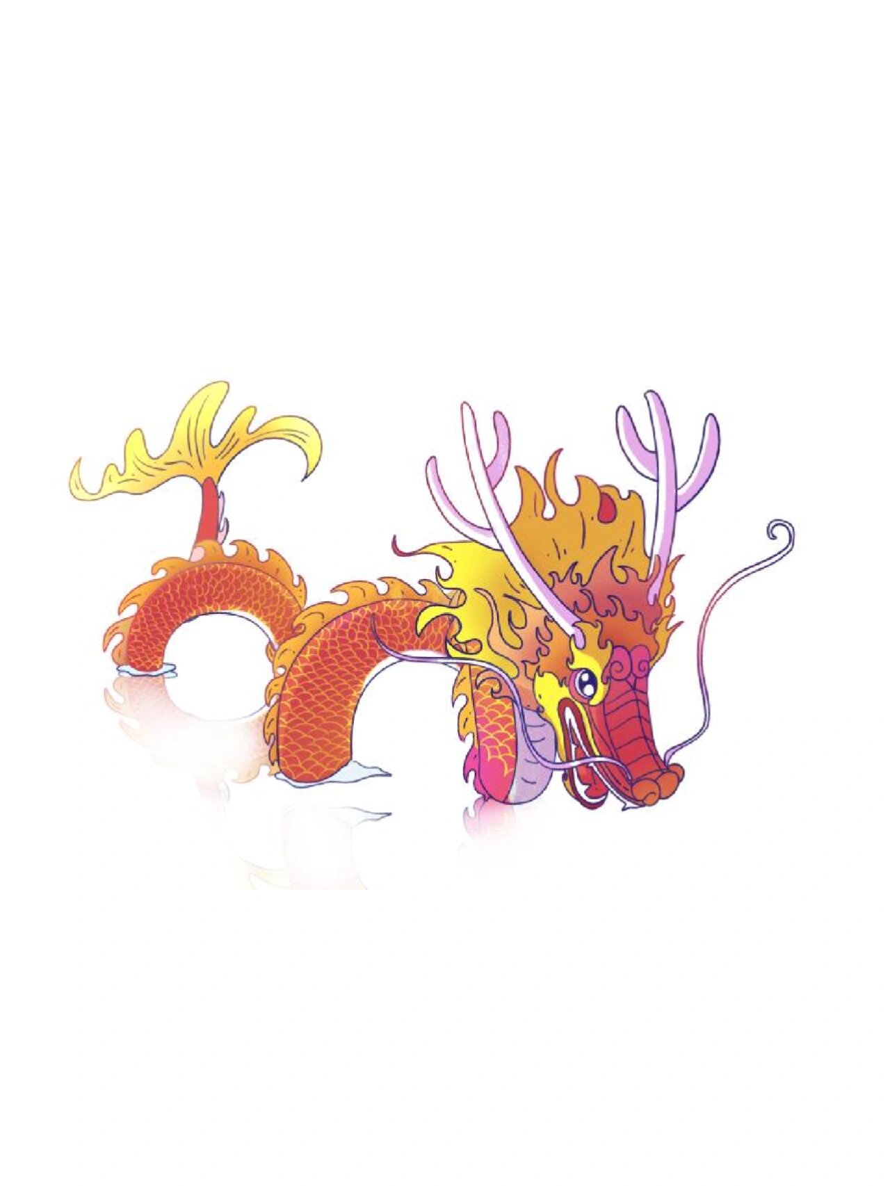 手绘龙‖超全手绘龙纹插画免抠图