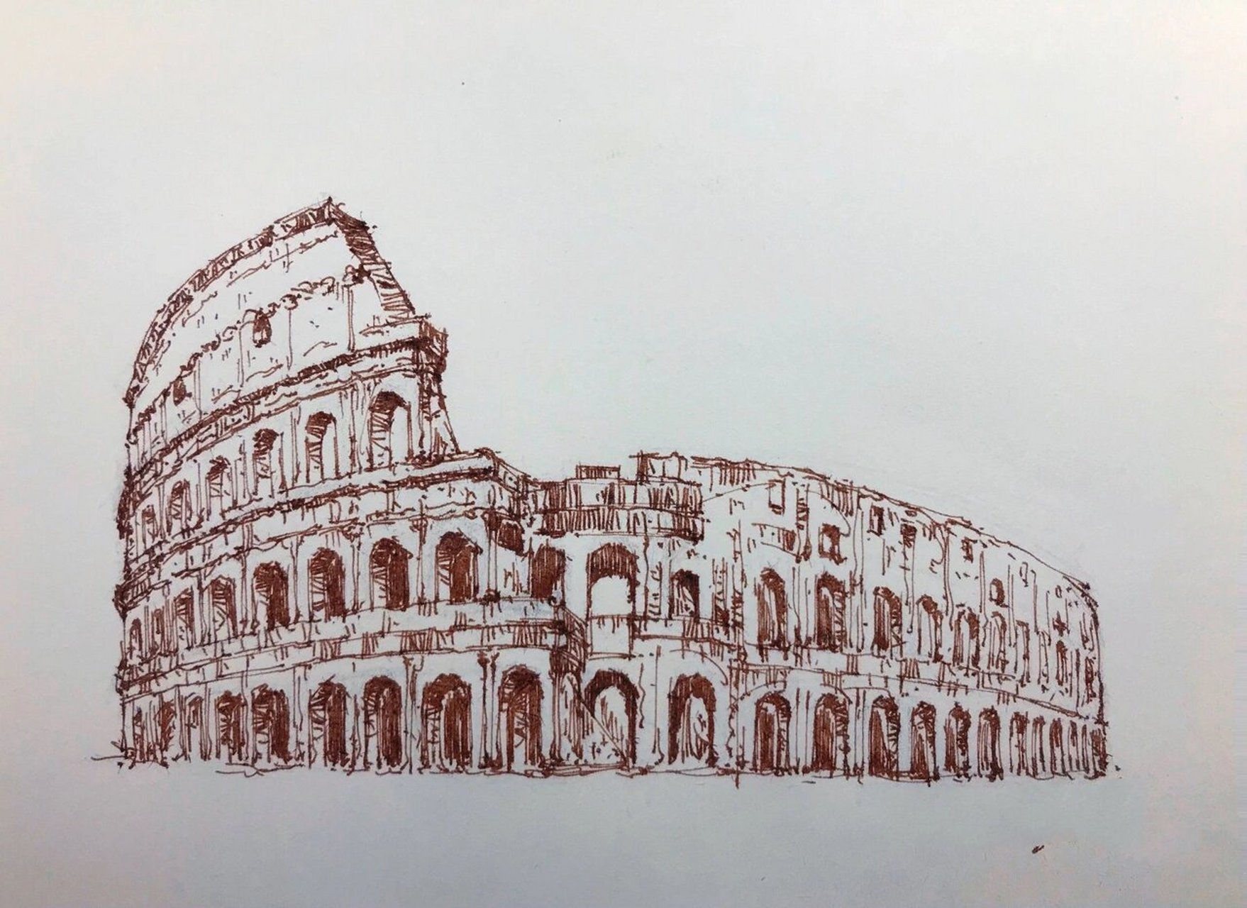 步骤过程 | 罗马91 建筑速写——今日示范稿 这种图.