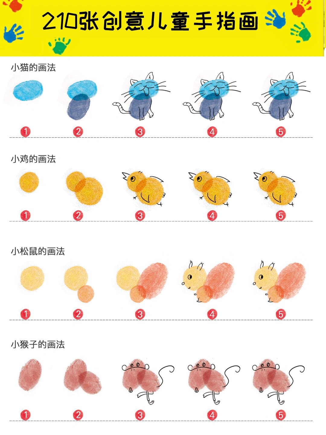 210张手指创意画,帮孩子赶快收藏起来