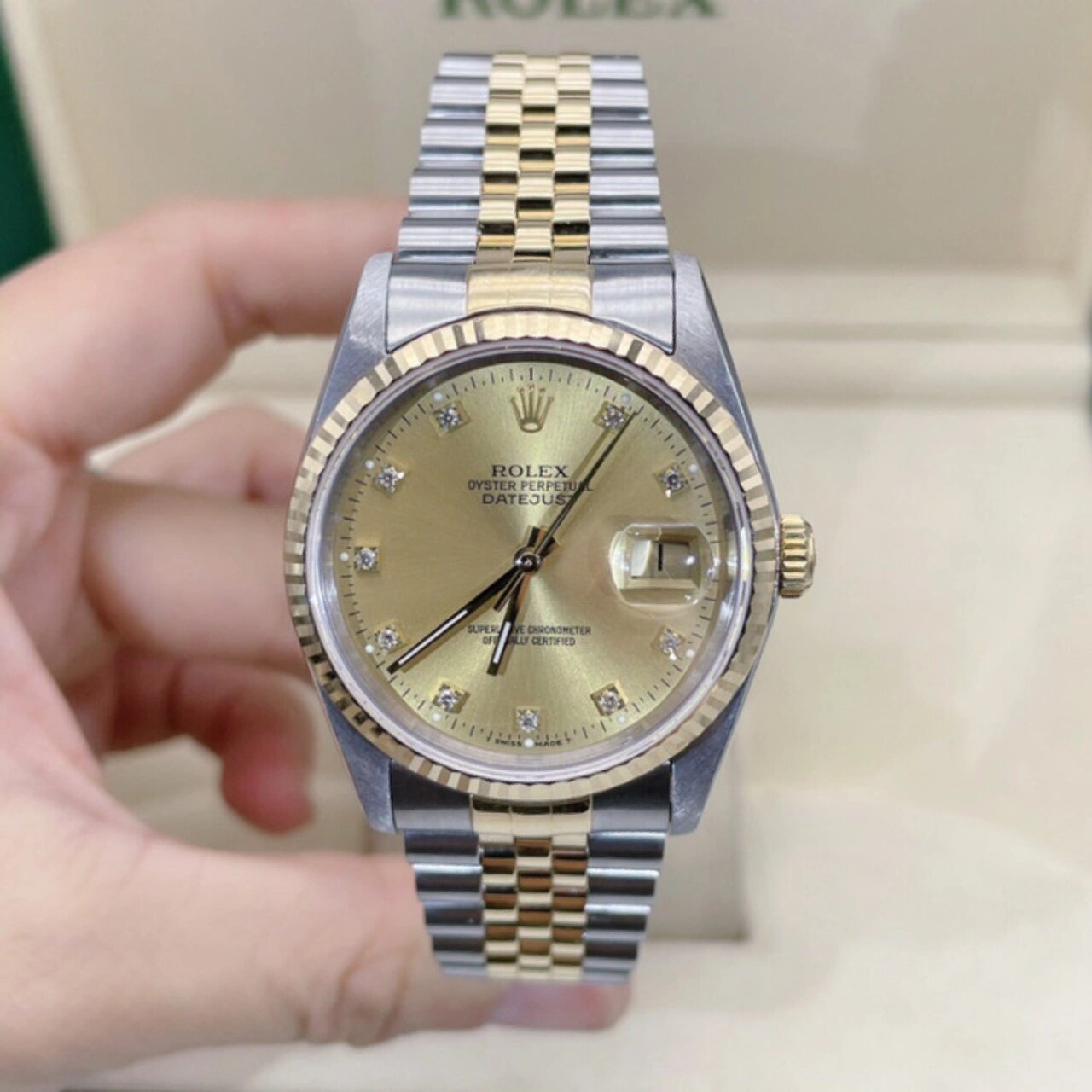 劳力士16233 日志18k黄金 精钢,95新,公价104000