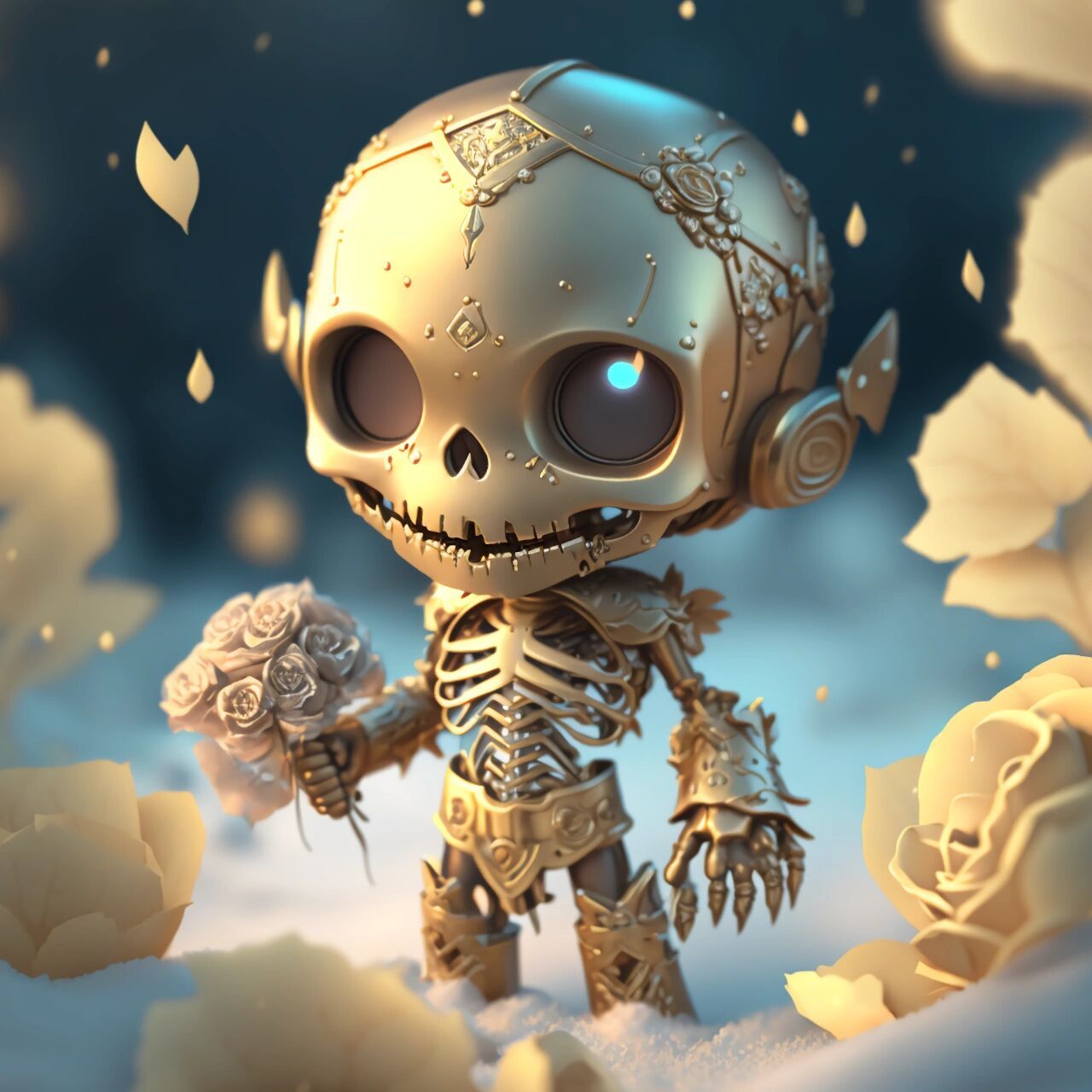 好可爱的金色小骷髅吖