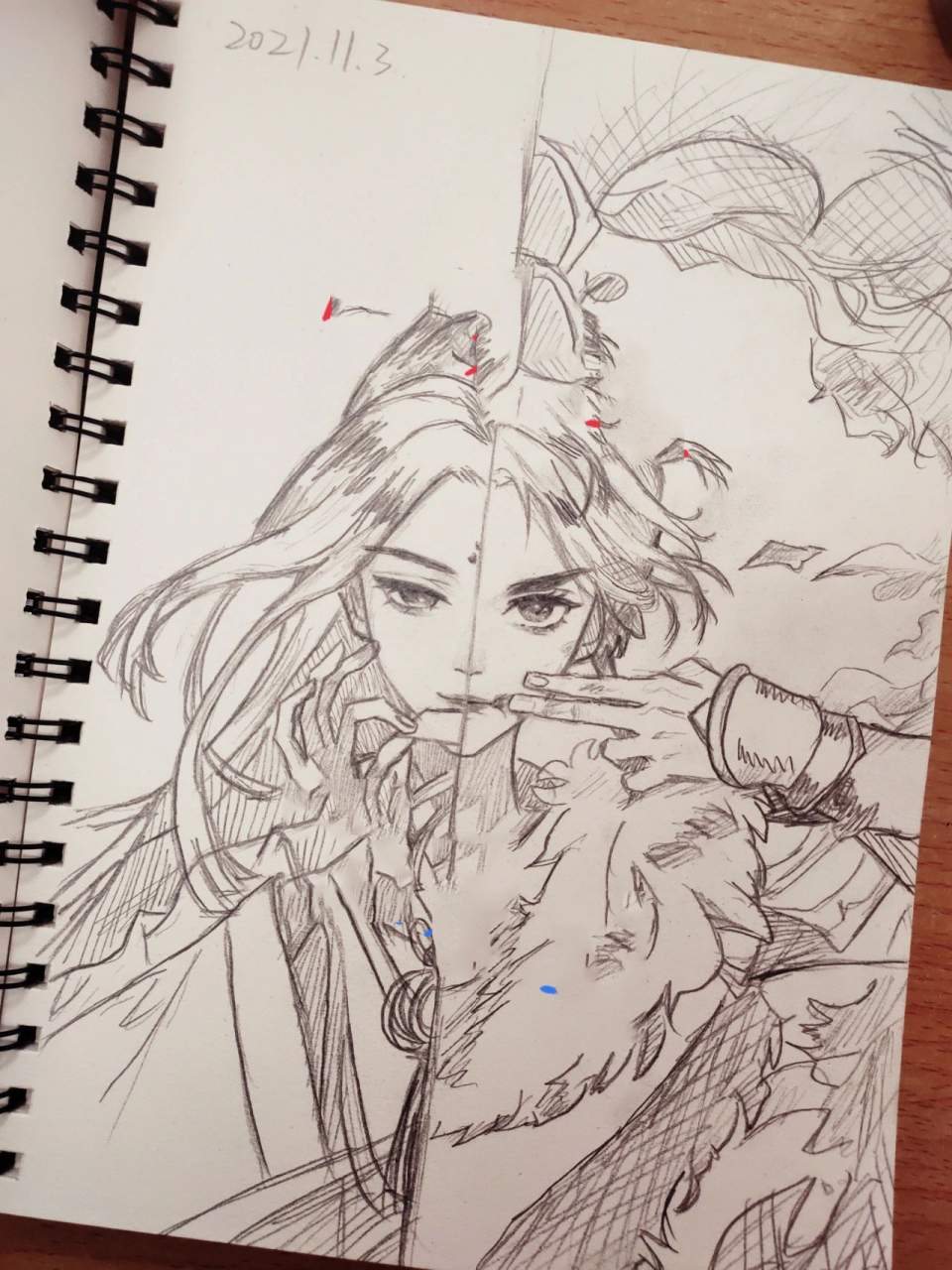 动漫铅笔画  《忘川风华录》花木兰 啦啦啦,一波库