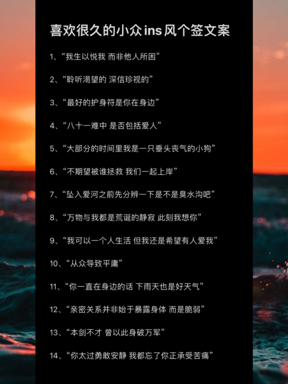 喜欢很久的小众ins风个签文案