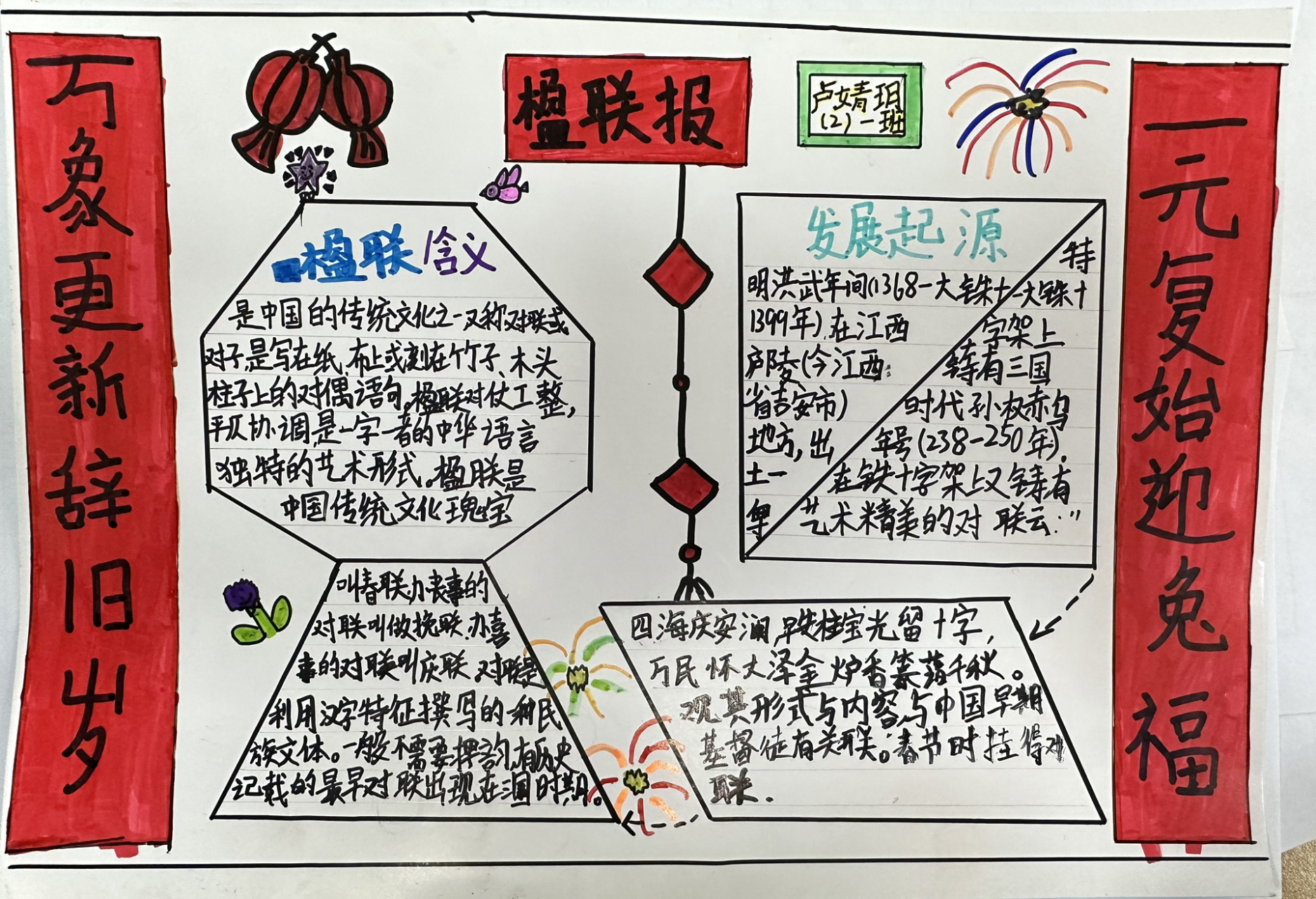 楹联报 小学 对联手抄报