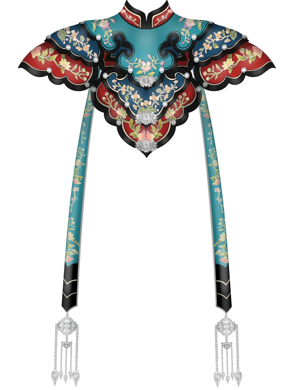 手绘云肩〕彩虹堂素材分享〔有美人兮〕 广州博物馆的一款云肩,俏肝