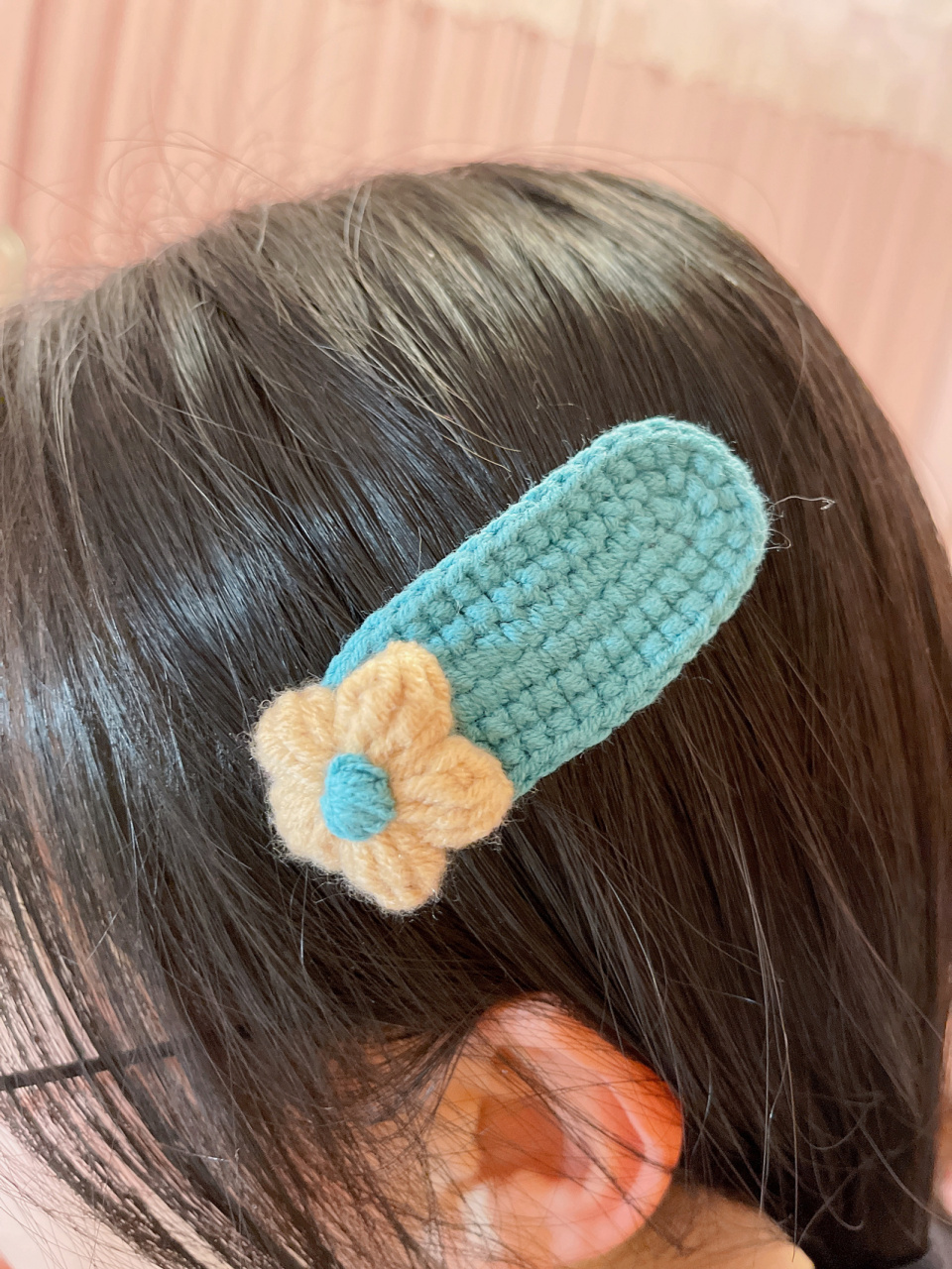 泡芙花发卡 手工编织 #钩针编织