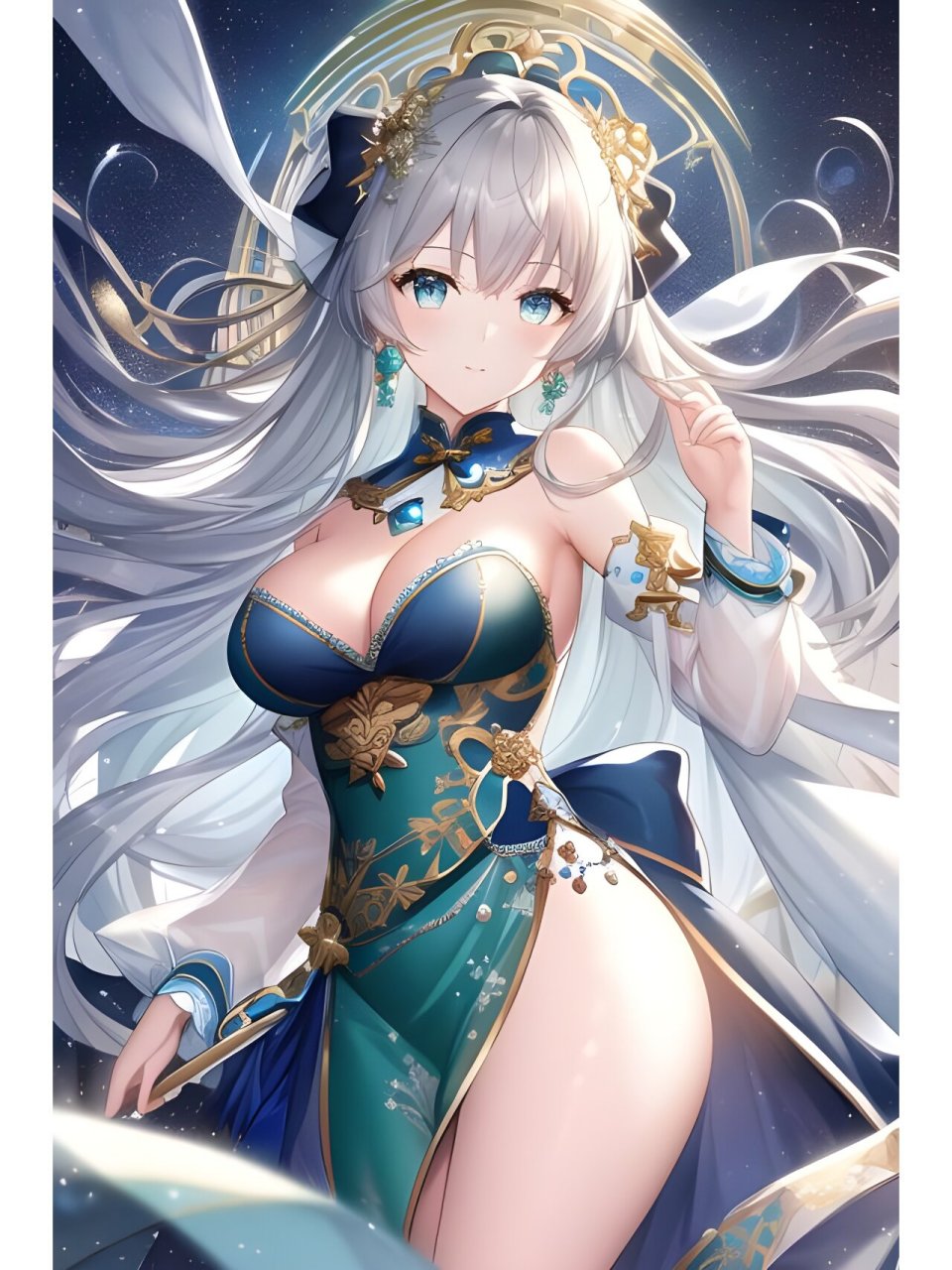 优雅梦幻秘境精灵女,动漫二次元绘画人物