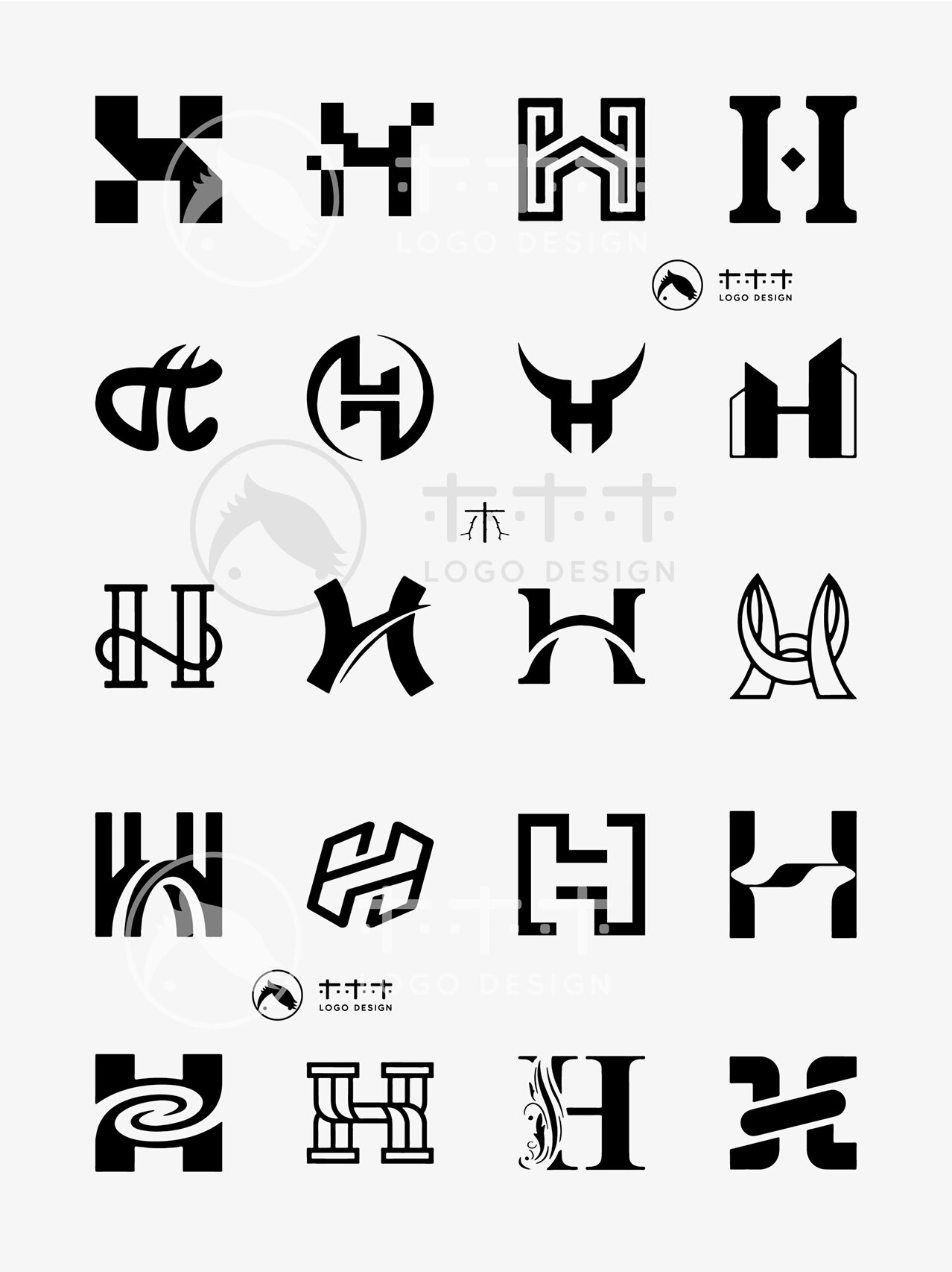 logo设计|200个字母h的创意变形78