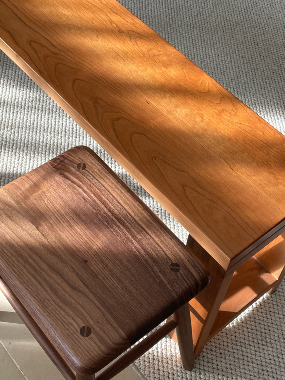 00之前发了白橡木清漆,白橡木胡桃色,樱桃木,黑胡桃木的对比,有宝子