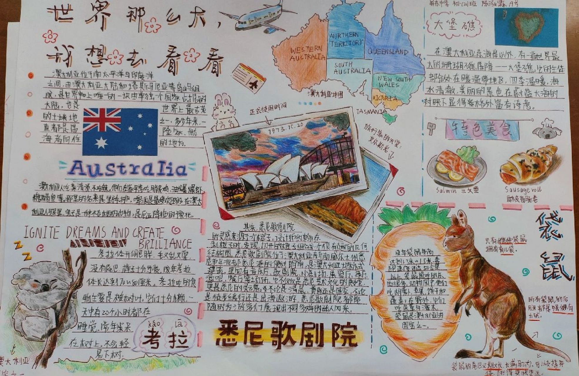 地理手抄报 画了整整三天呢