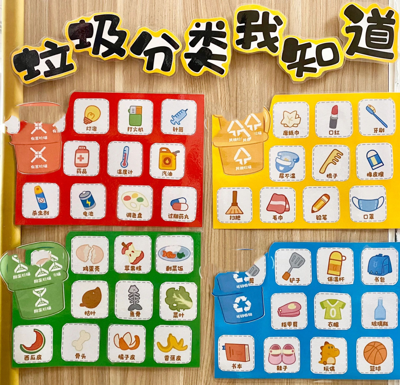 环创|垃圾分类素材 幼儿园环创素材 适用:大中小班 7215禁止盗用