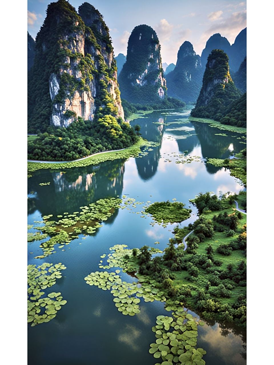 治愈系手机风景壁纸—漓江山水 拿图请留痕,需要原图请私信,免费送.