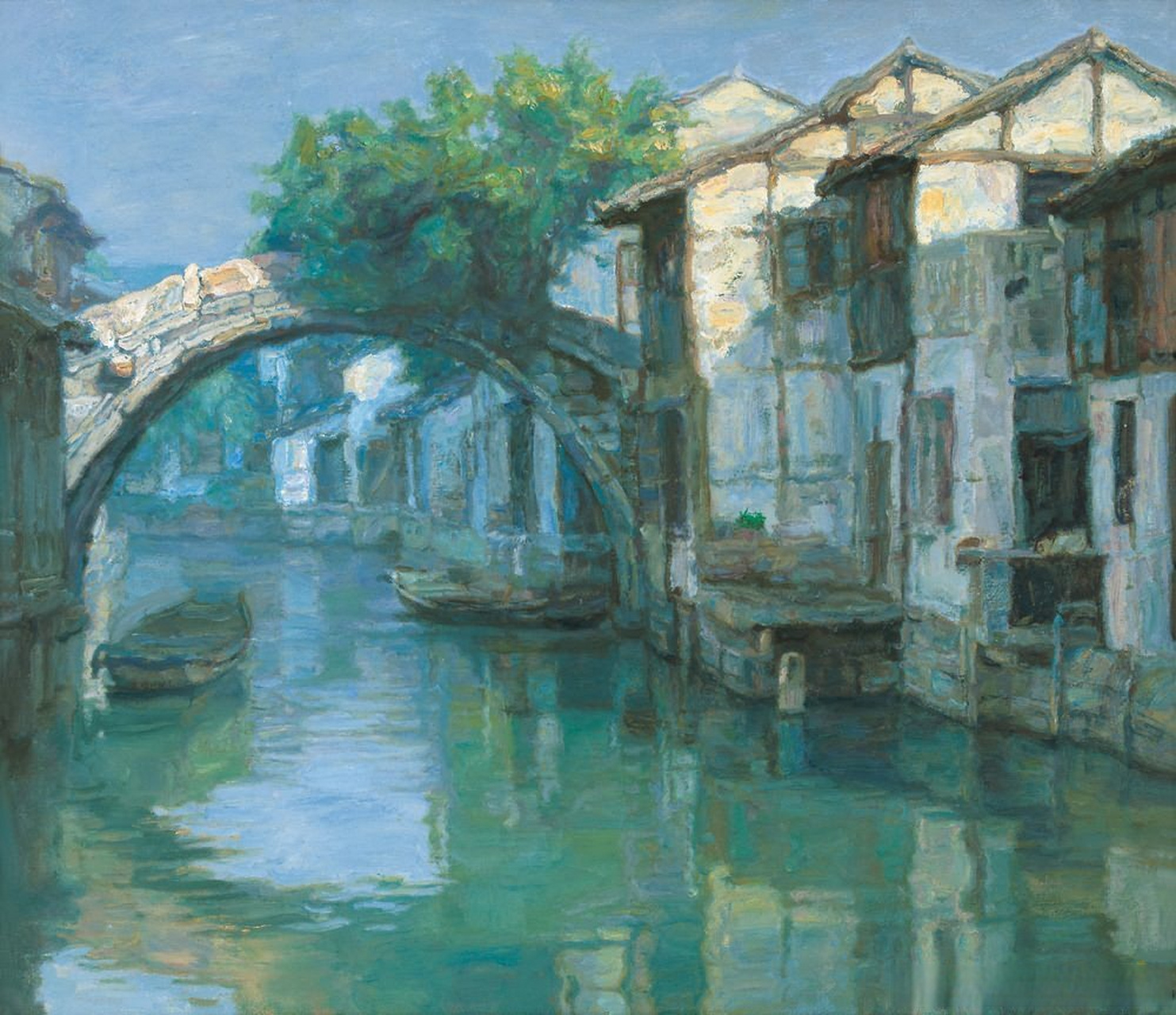 【 陈逸飞笔下的江南水乡 】  #油画# #绘画