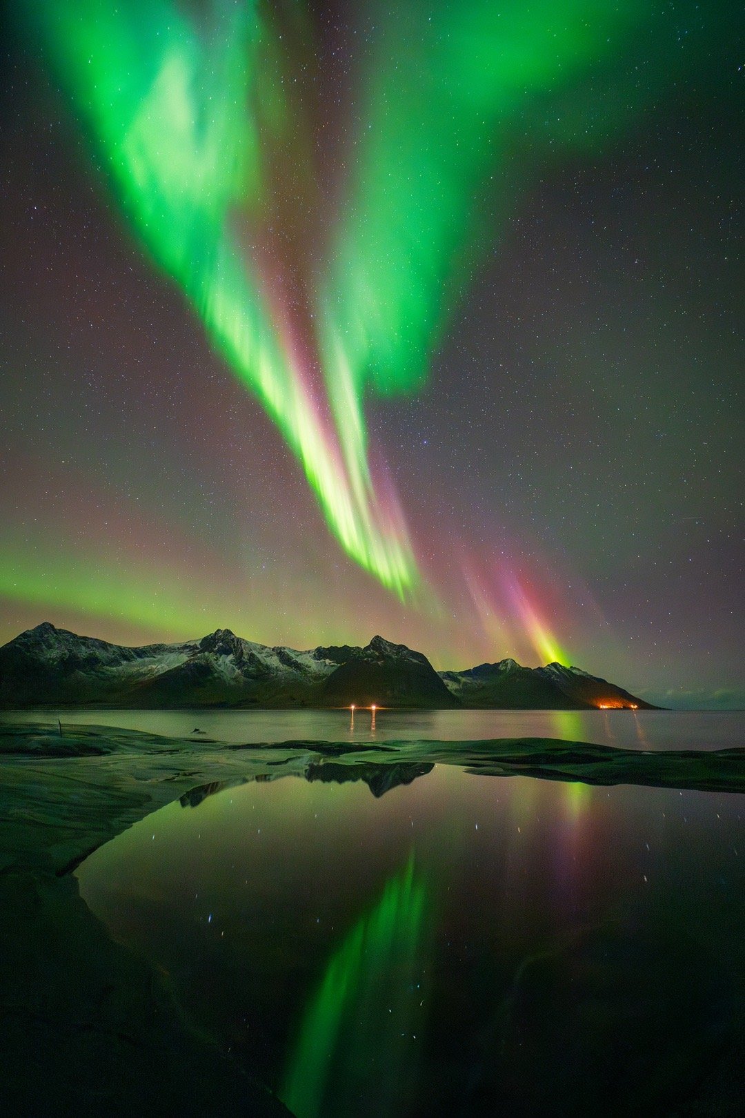 七级极光,绽放在挪威塞尼亚的上空