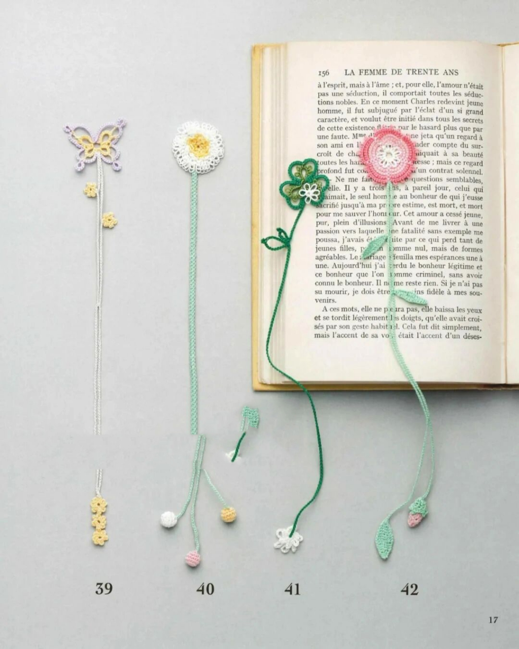 八款书签钩针图解 书签92钩针图解