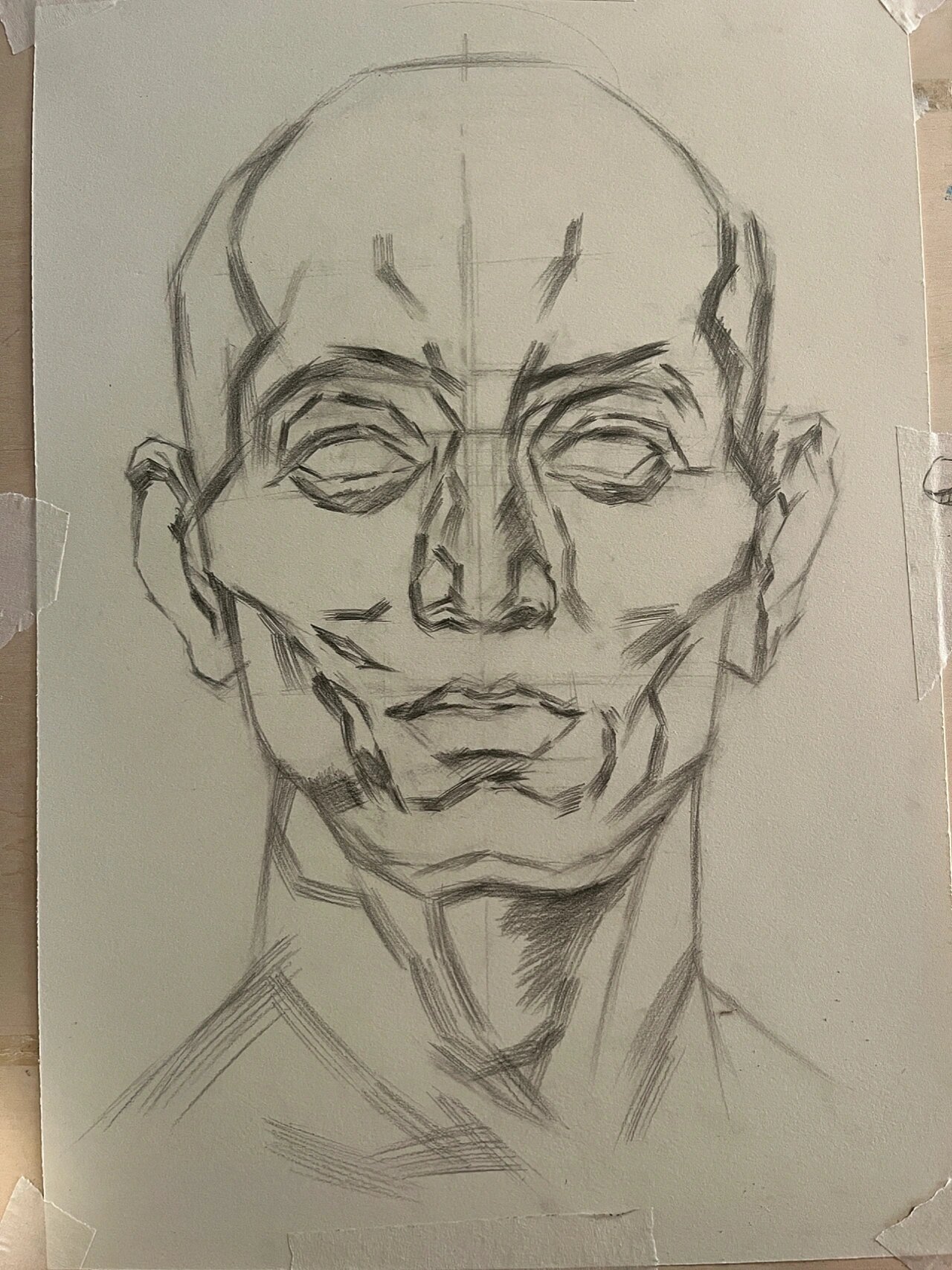 素描头像 面部肌肉线条 (步骤图