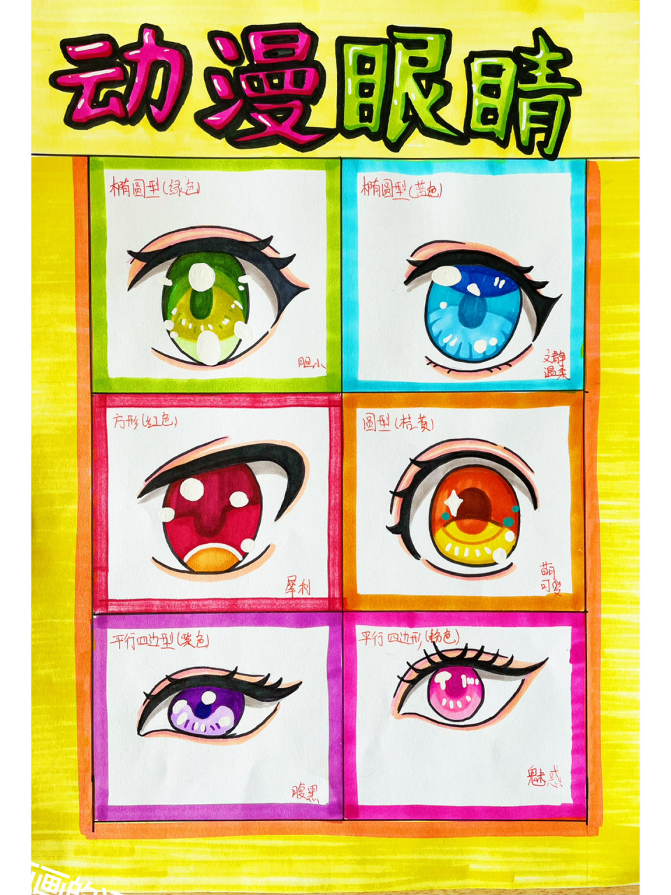 马克笔动漫眼睛 今日分享马克笔动漫眼睛 眼睛可以表达一个人的性格