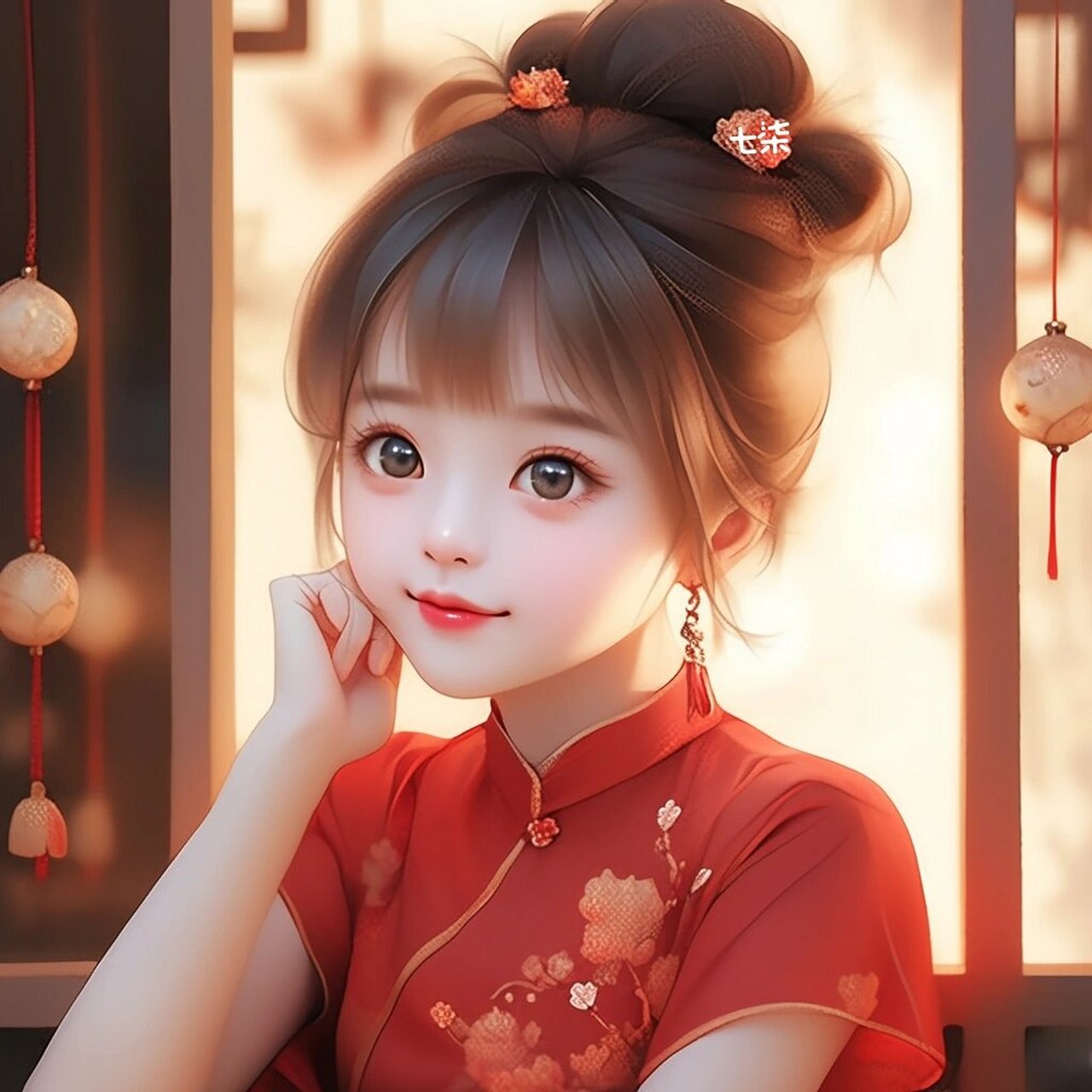 红色旗袍头像来咯!小古风真的太爱了05