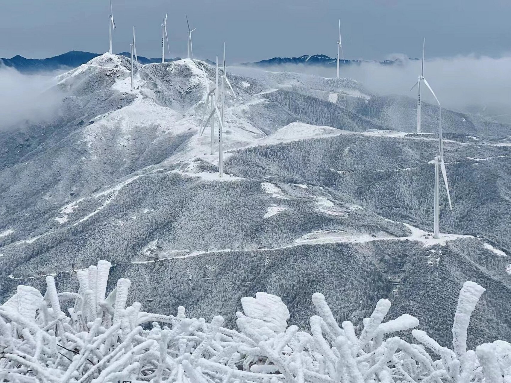 云冰山,在湖南省永州市蓝山县和广东省清远连州市之间,海拔1314米,不