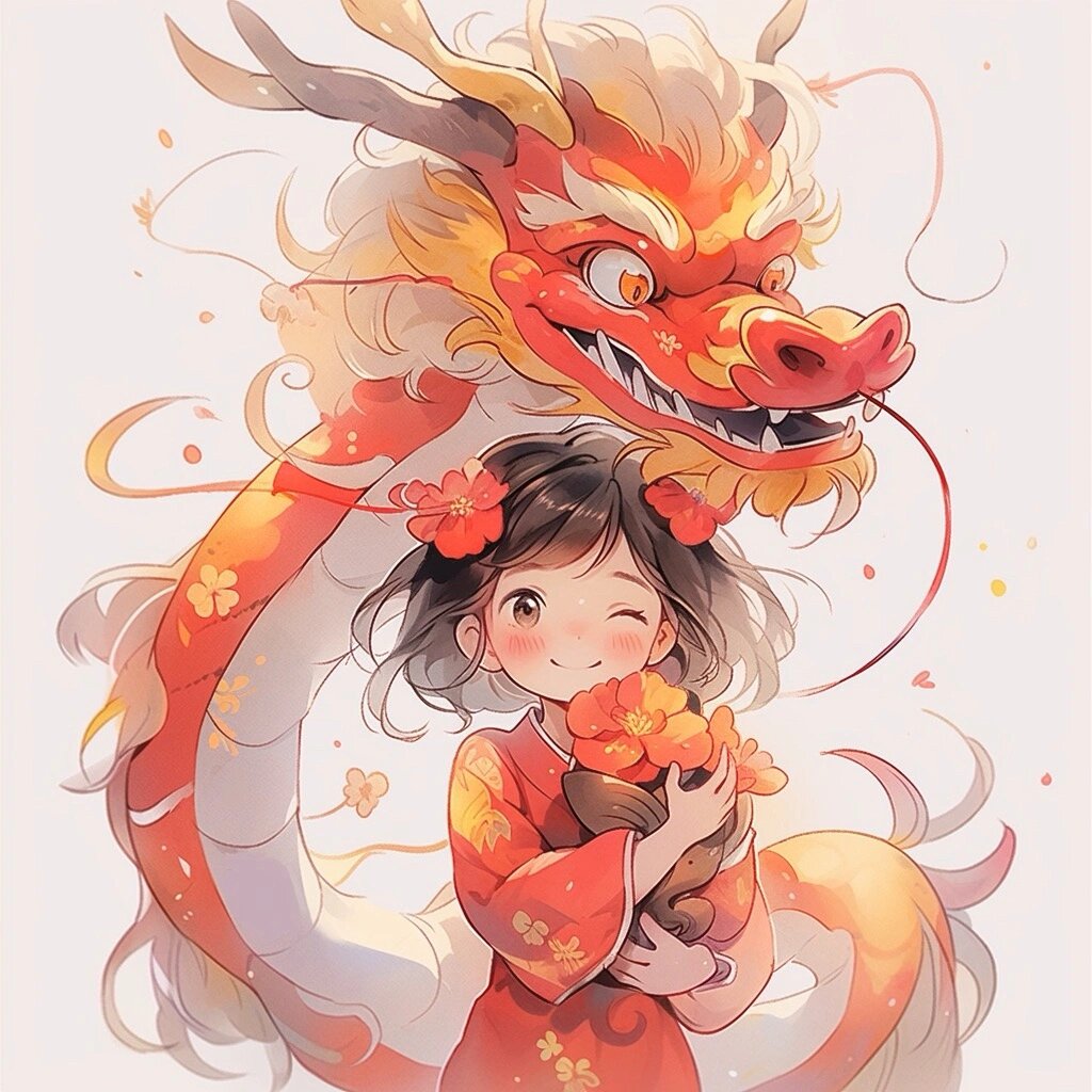 ai绘画 | 龙年大吉 | 超级可爱的小龙女