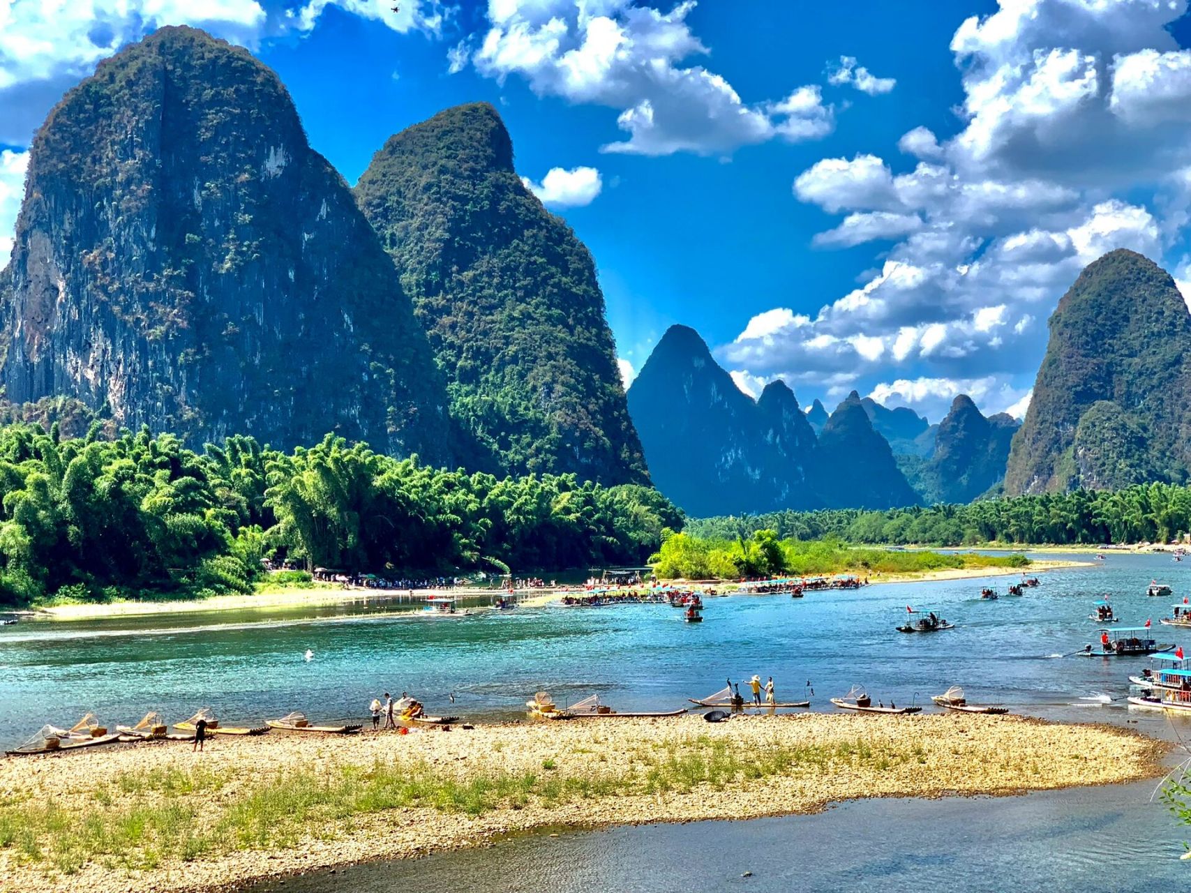 阳朔99兴坪古镇|20元人民币背景9015桂林旅游  一句桂林山水甲