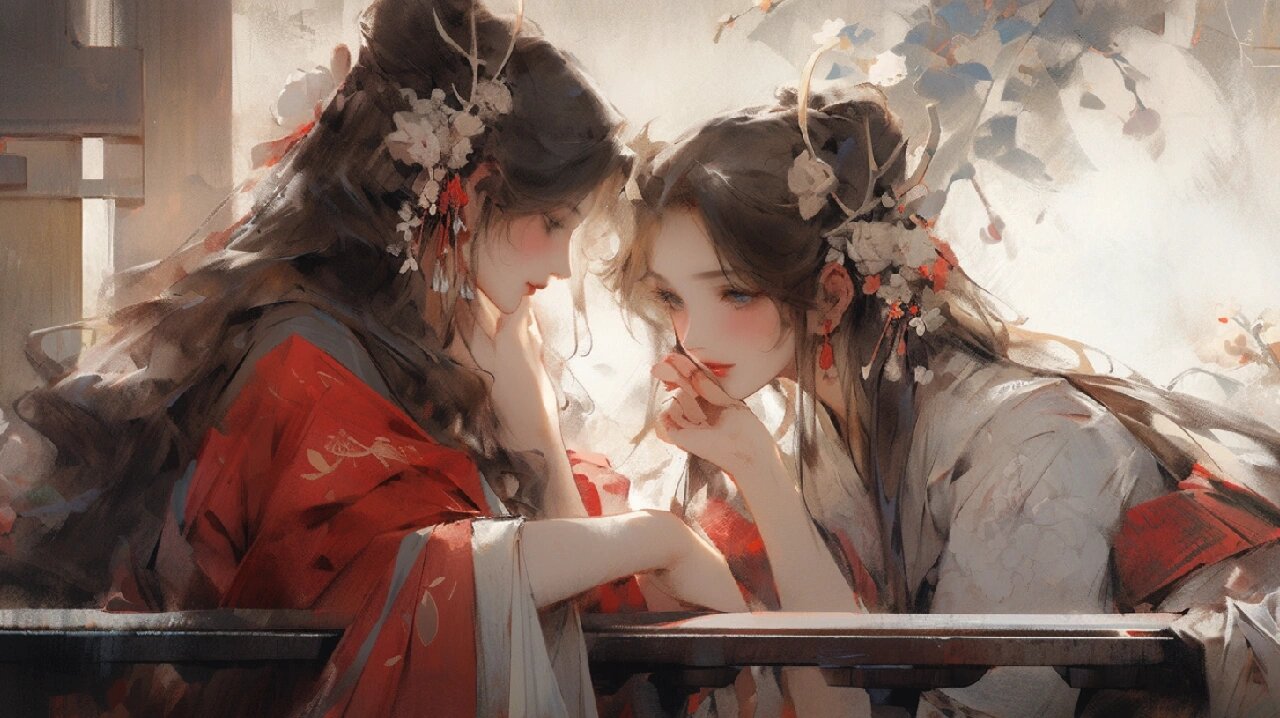 百合古风 双人图片