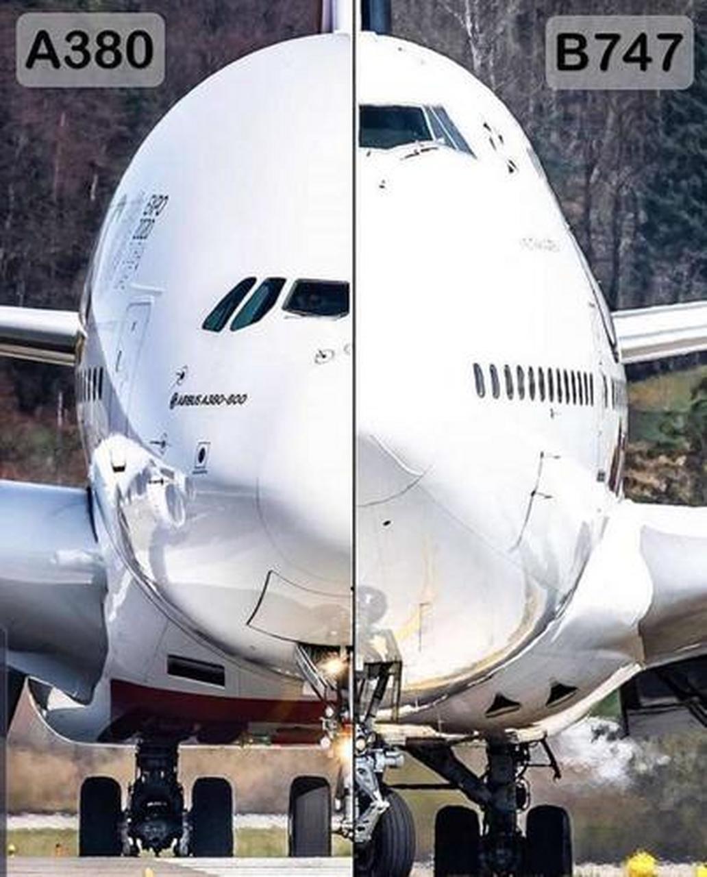 两款巨无霸客机——波音747和空客a380的对比图波音747