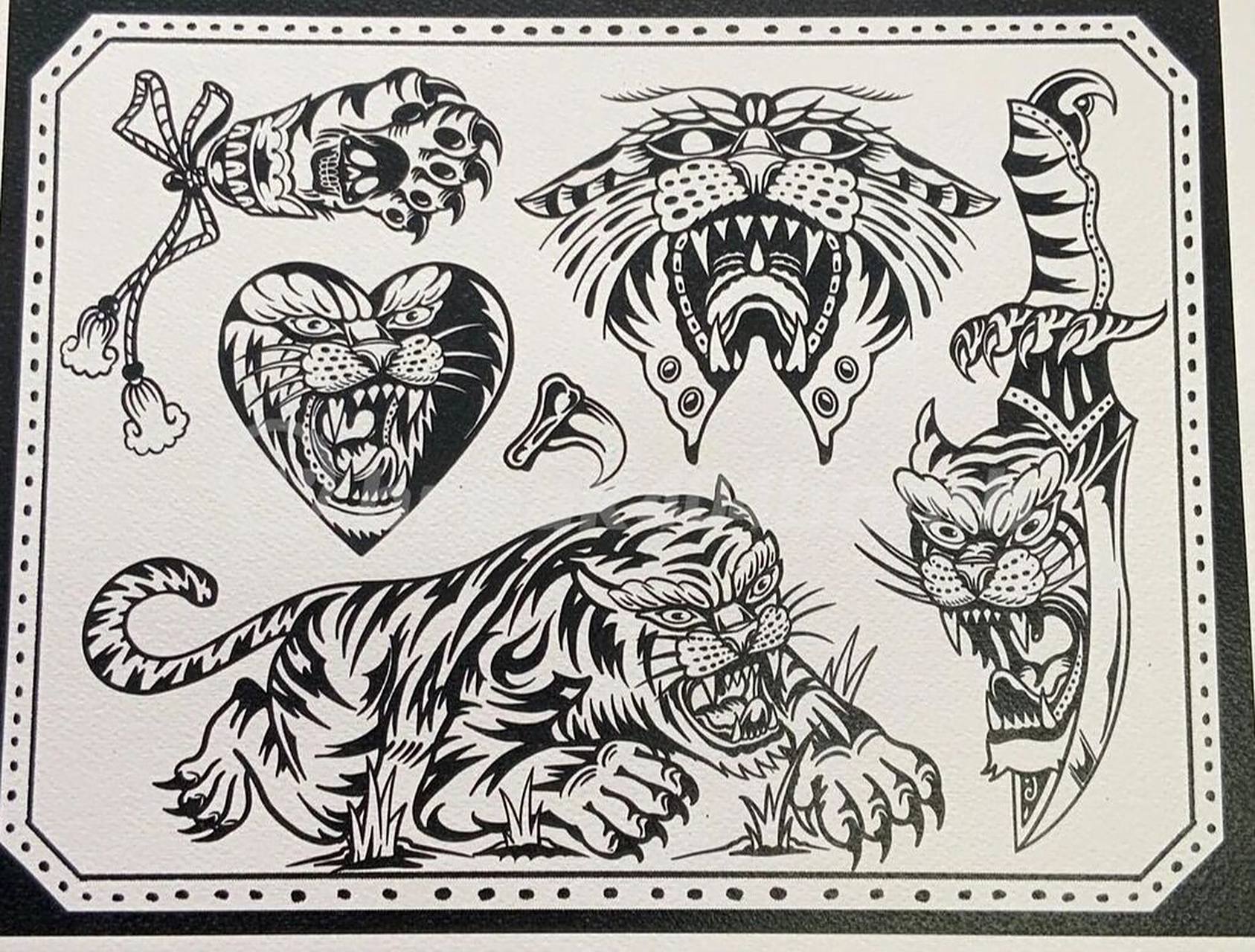 oldschool花臂拼接纹身|黑灰纹身线条 适合花臂花腿欧美老传统的纹身