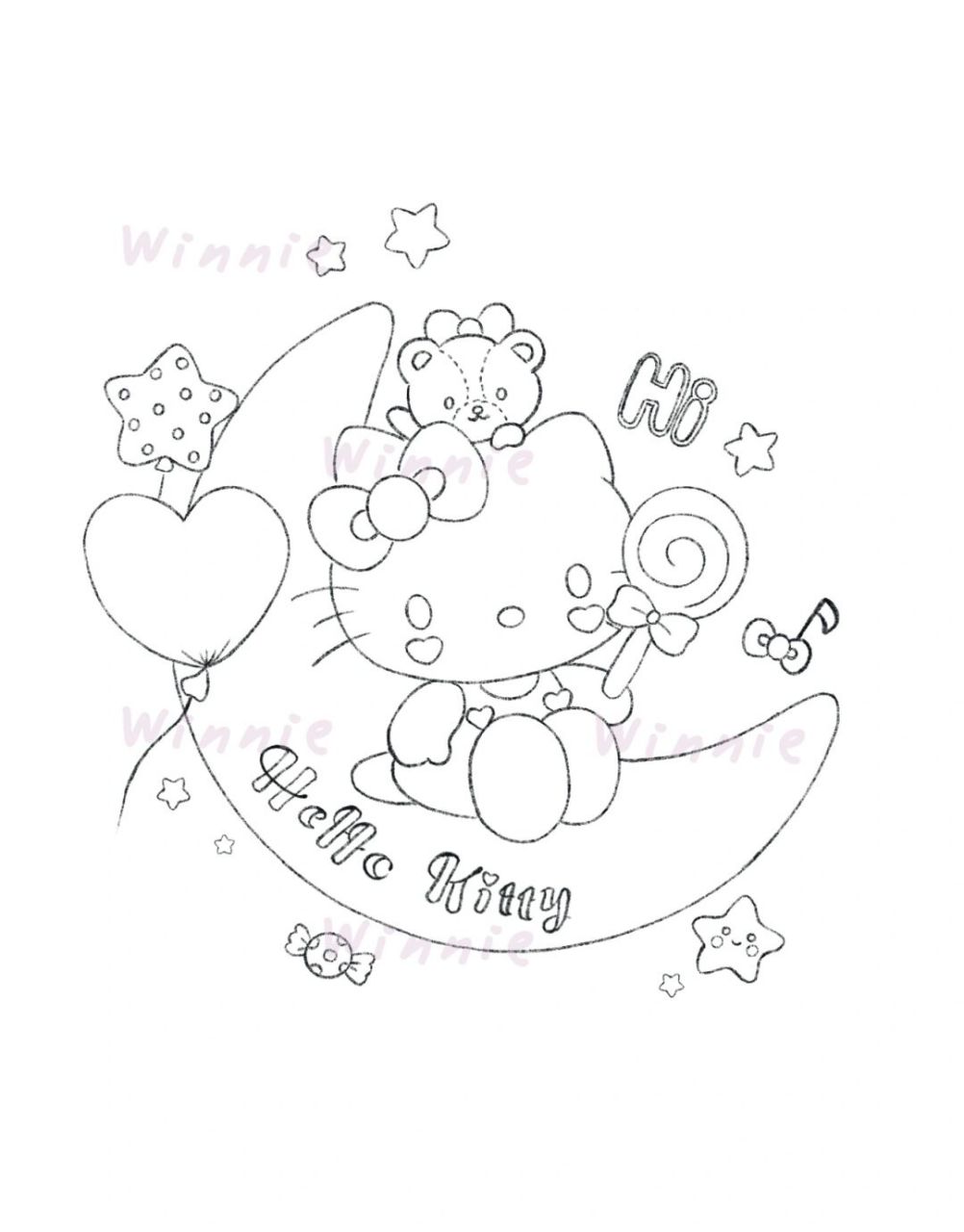 【手绘彩铅卡通】三丽鸥/凯蒂猫/附线稿 老规矩:完整绘画过程视频在