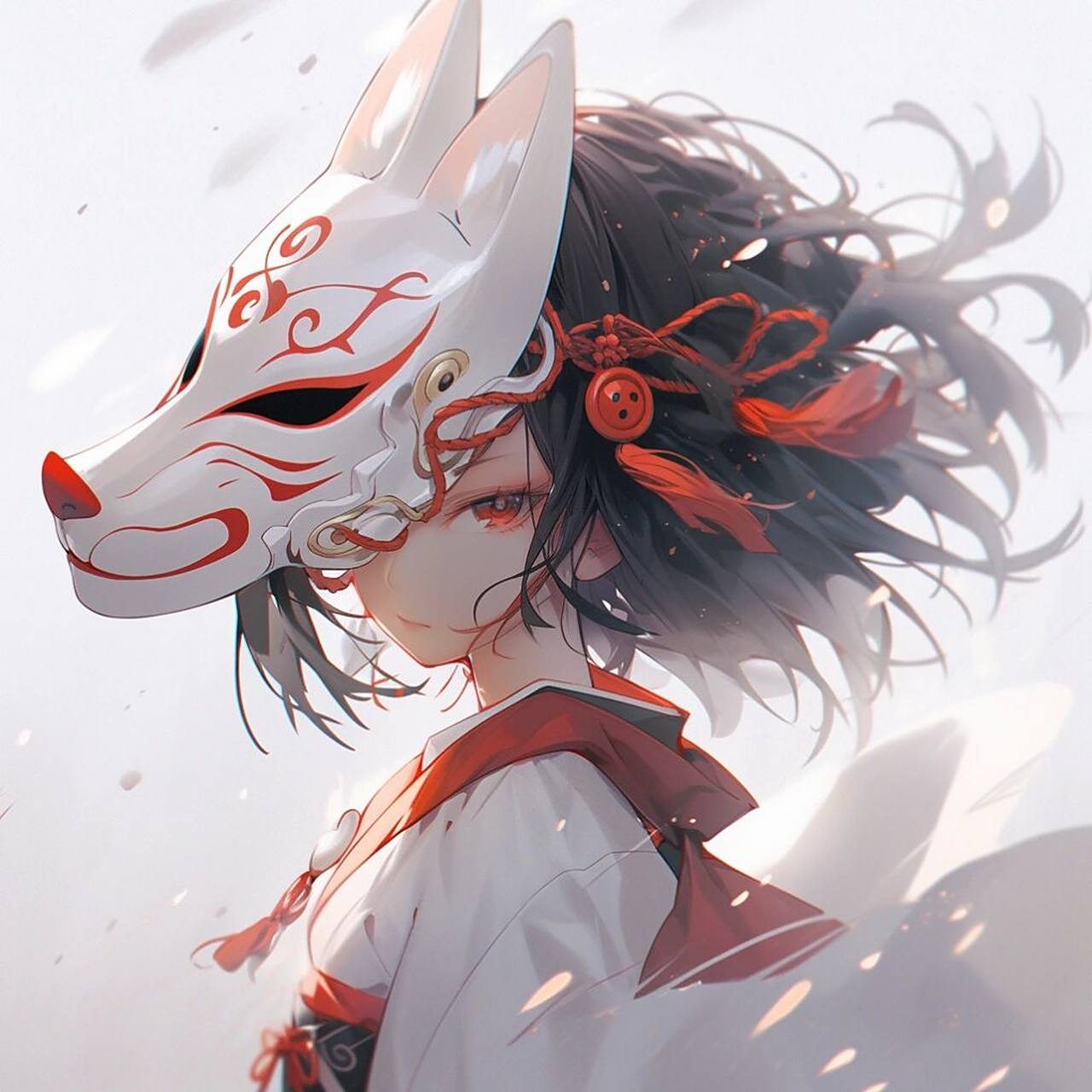 扭扭我发布的第一个作品就是狐狸面具女生头像,这次算是同类型复柯镲