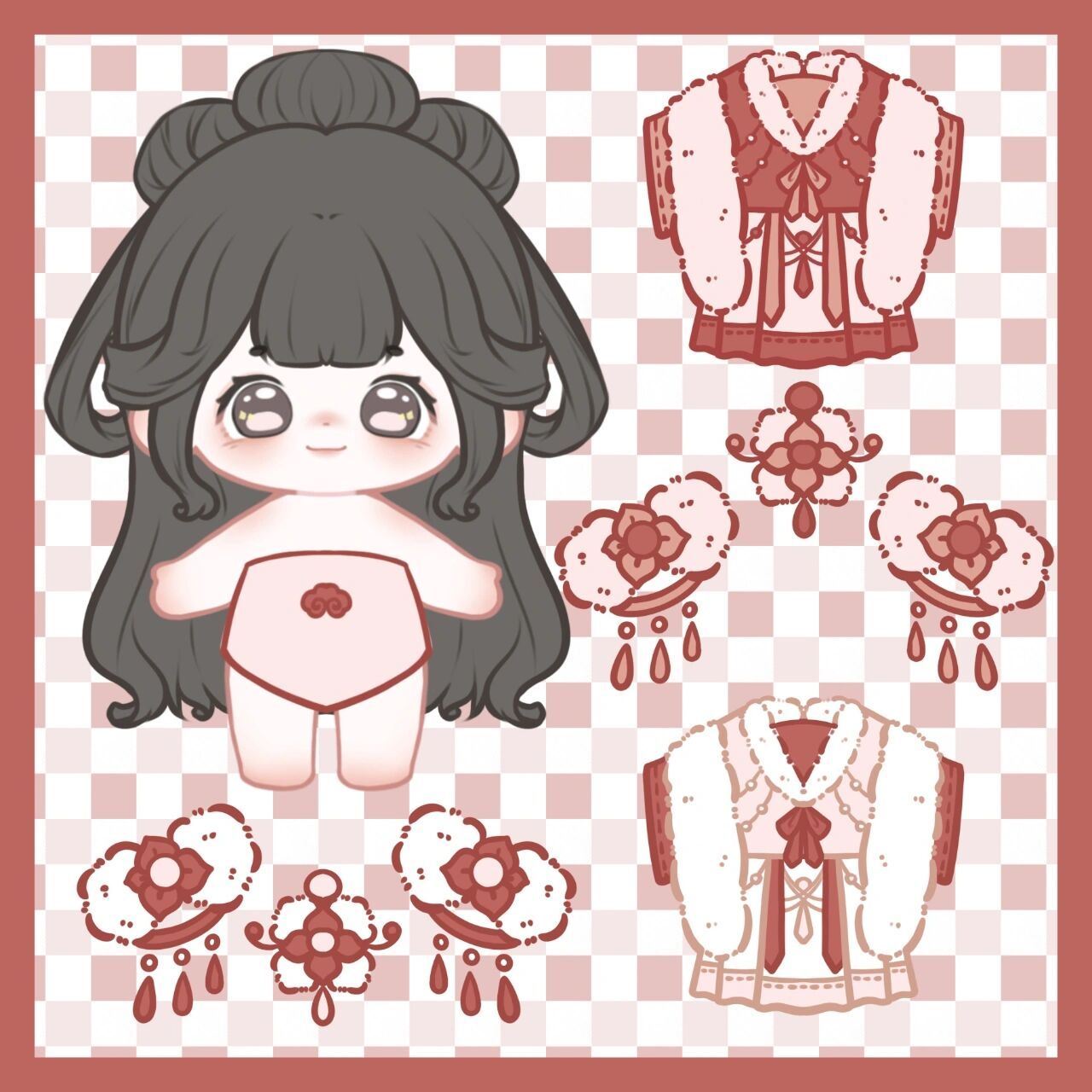 古风棉花娃娃换装『好喜庆的红色呀!