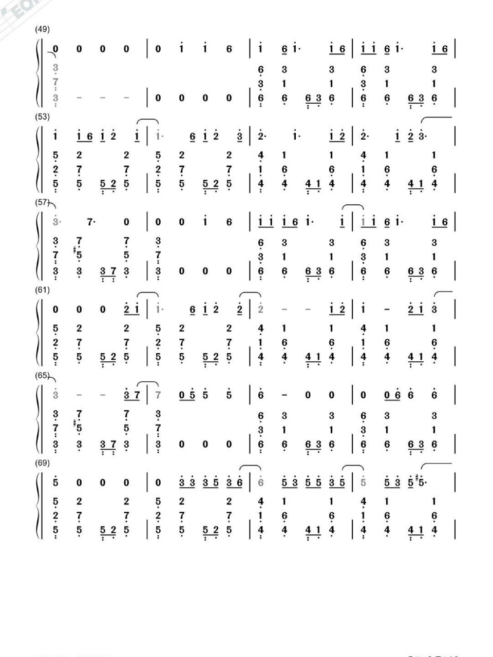 YOASOBI怪物数字简谱图片