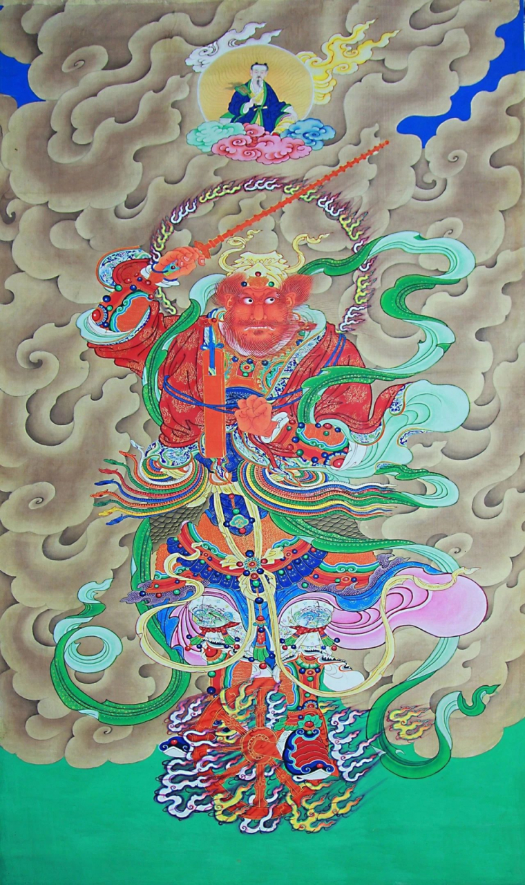 太乙雷神应化天尊,三五火车王灵官,隆恩真君等,为道教护法神王,居都天