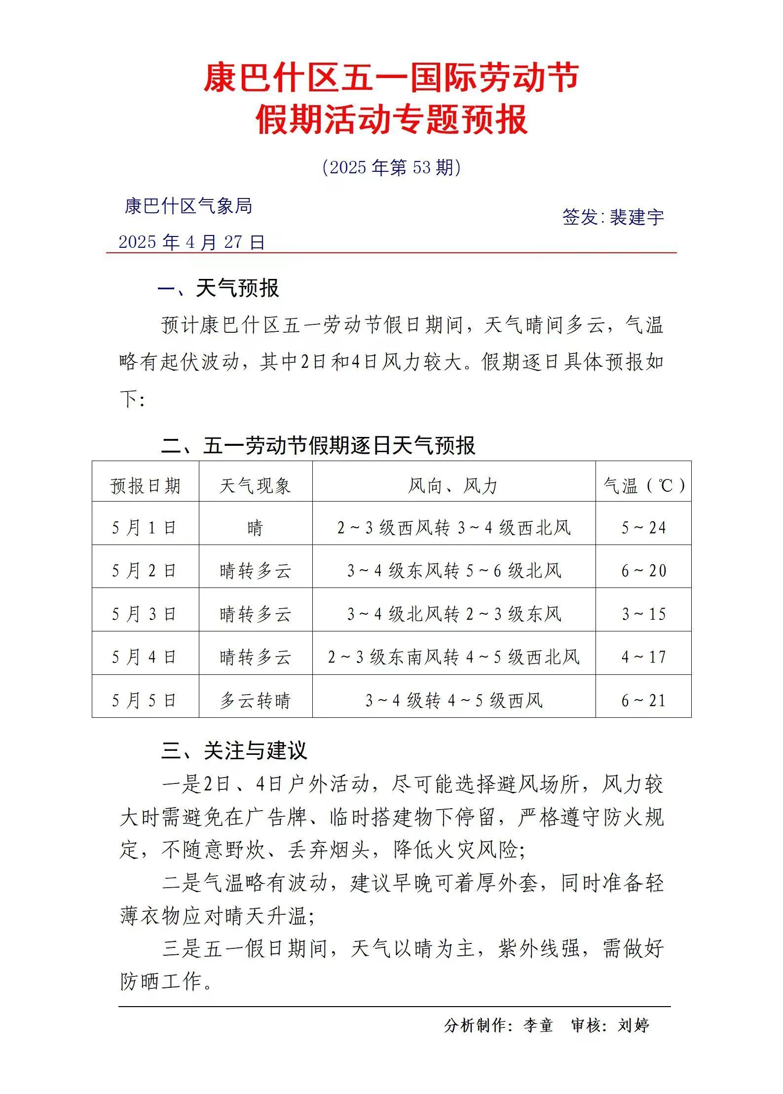 五一天气预报查询天气大全